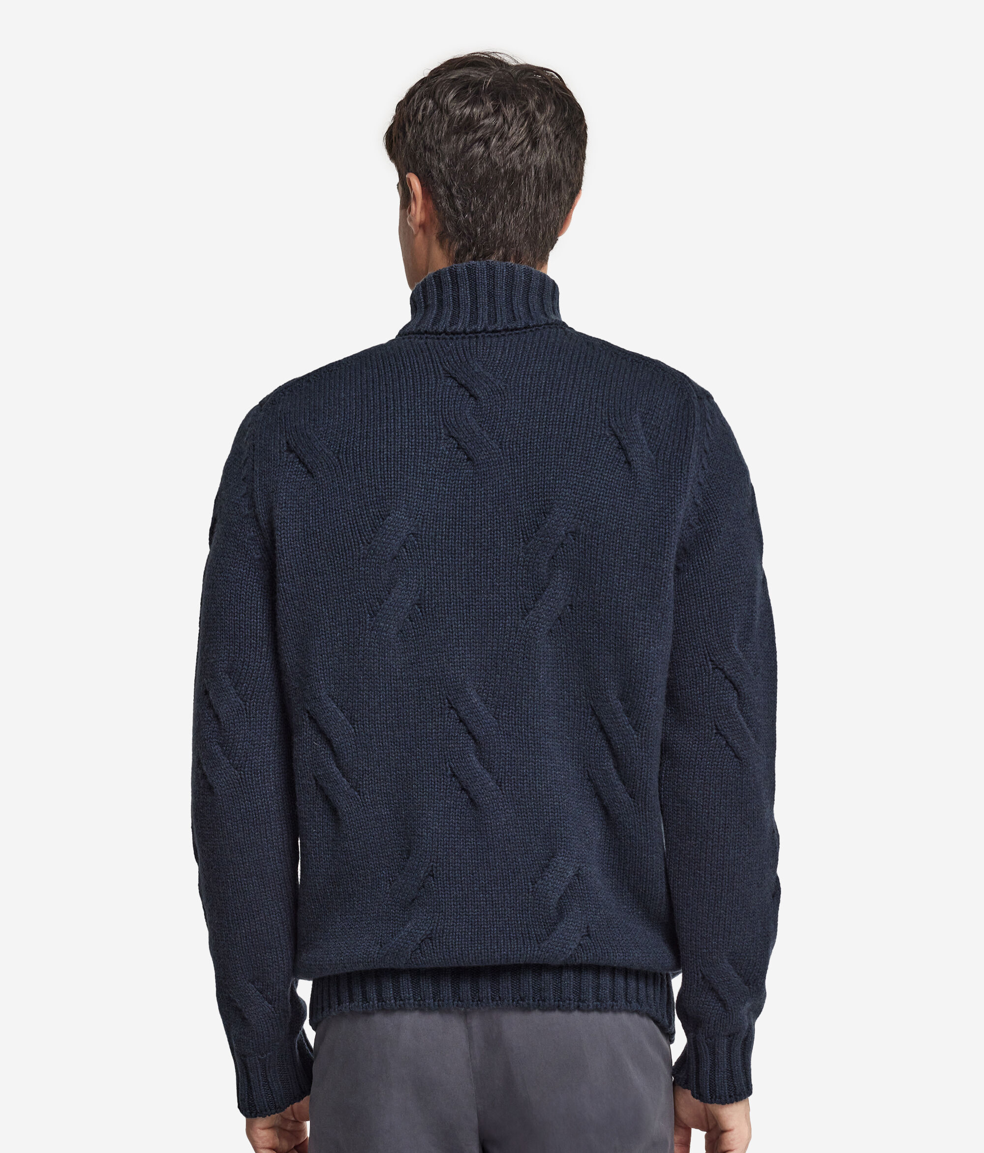 Dolcevita con Motivo a Trecce in Cashmere