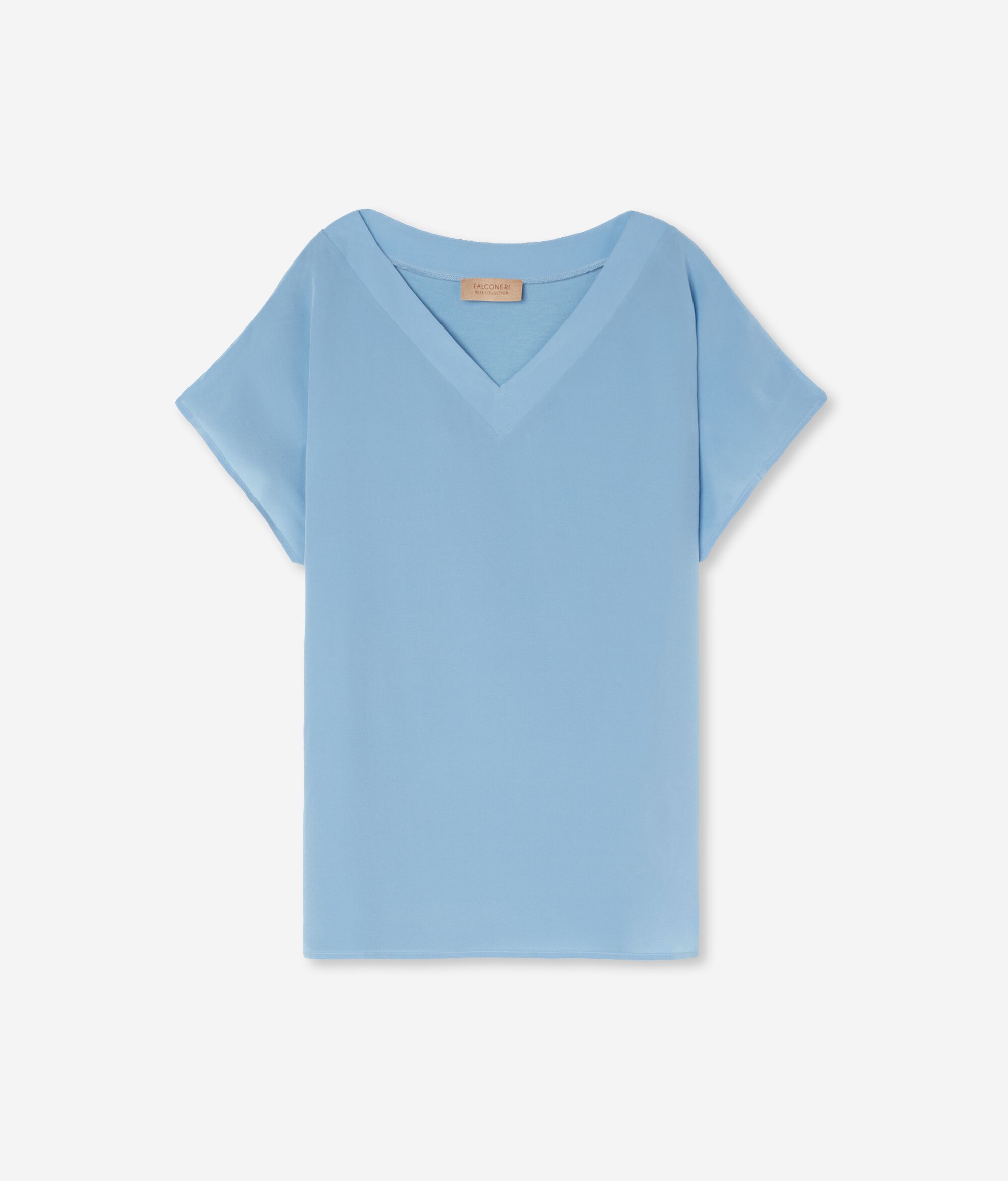 Silk V-Neck Kimono T-Shirt