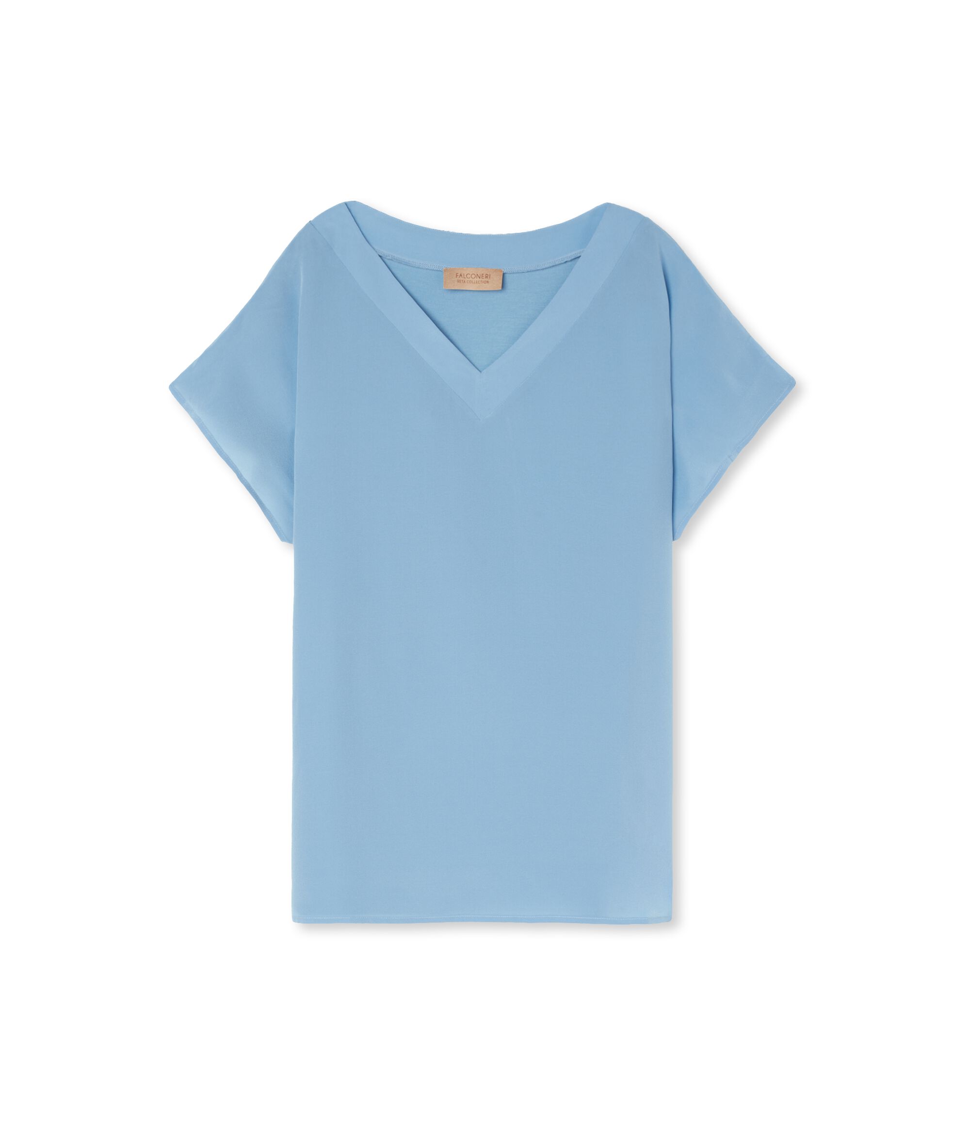 Silk V-Neck Kimono T-Shirt