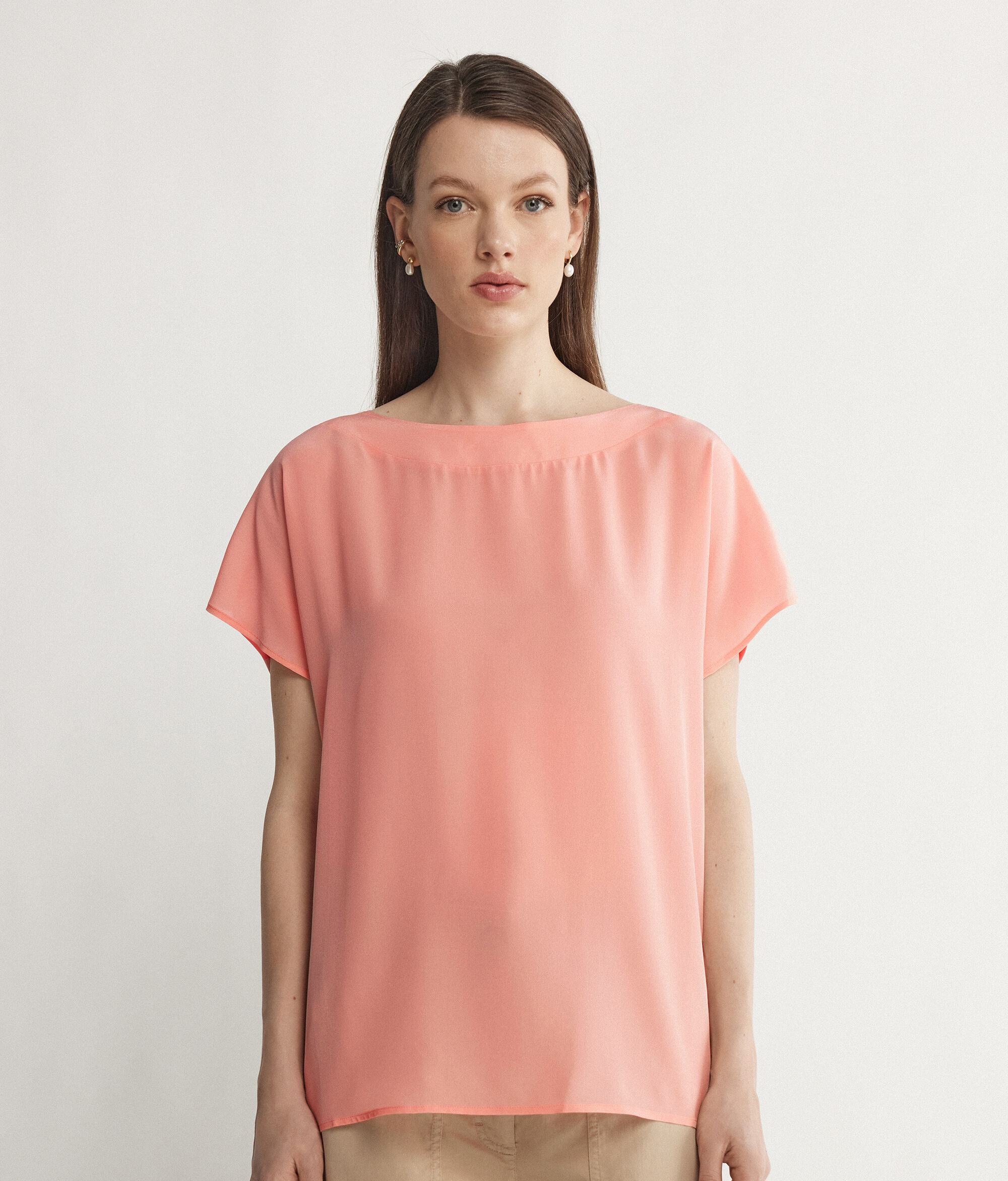 Silk and Modal Boat-Neck T-Shirt