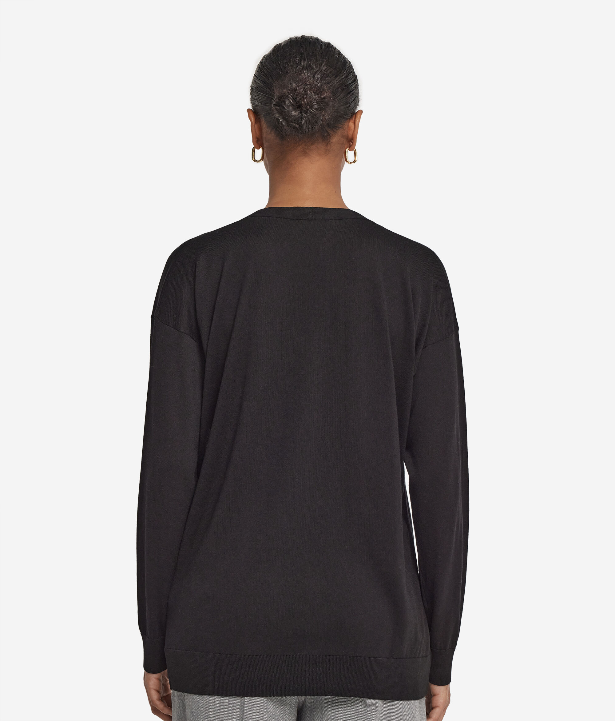 Long-Sleeved Silk and Cotton Cardigan