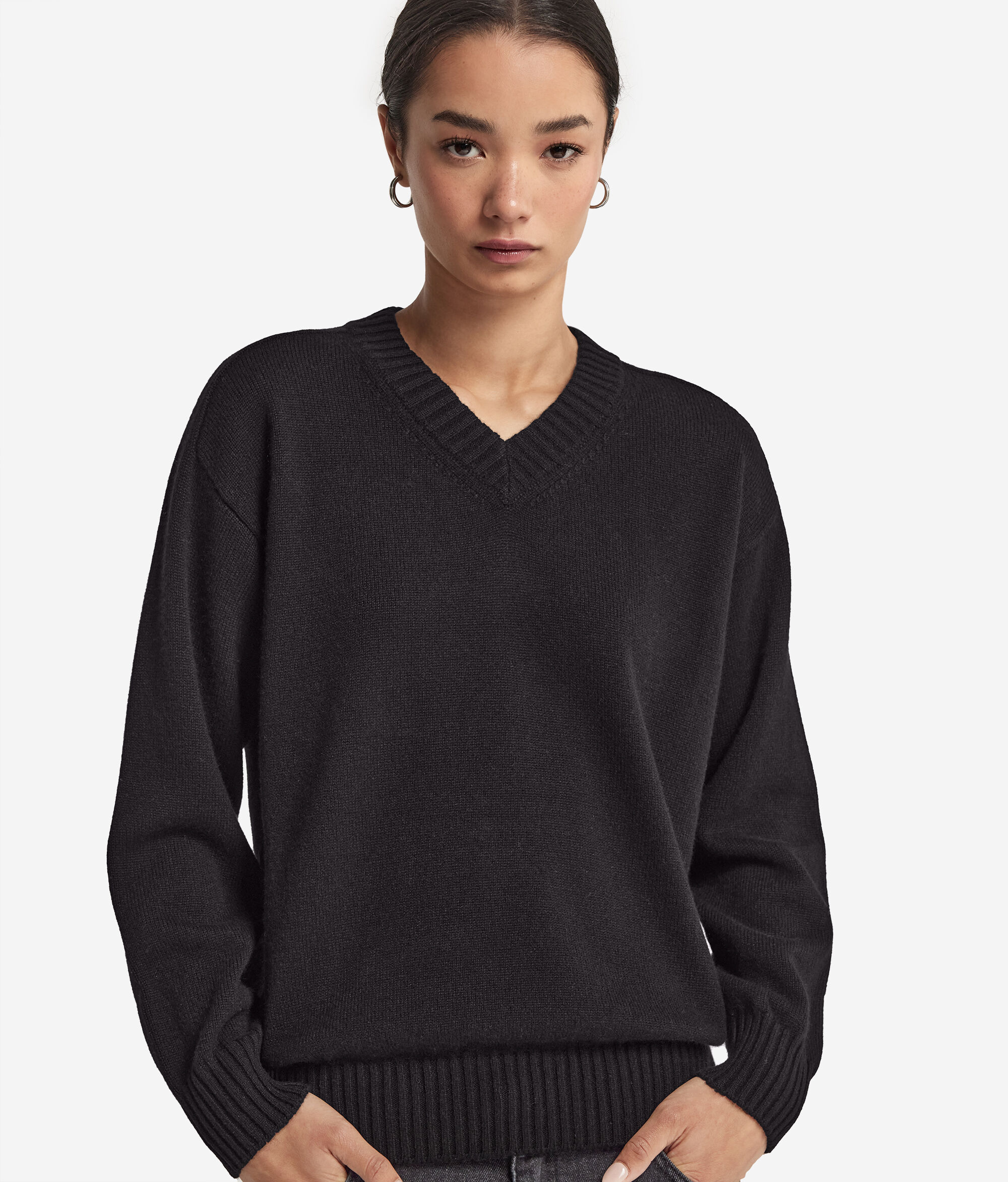 Ultrasoft Cashmere V-Neck Jumper with Set-In Sleeves