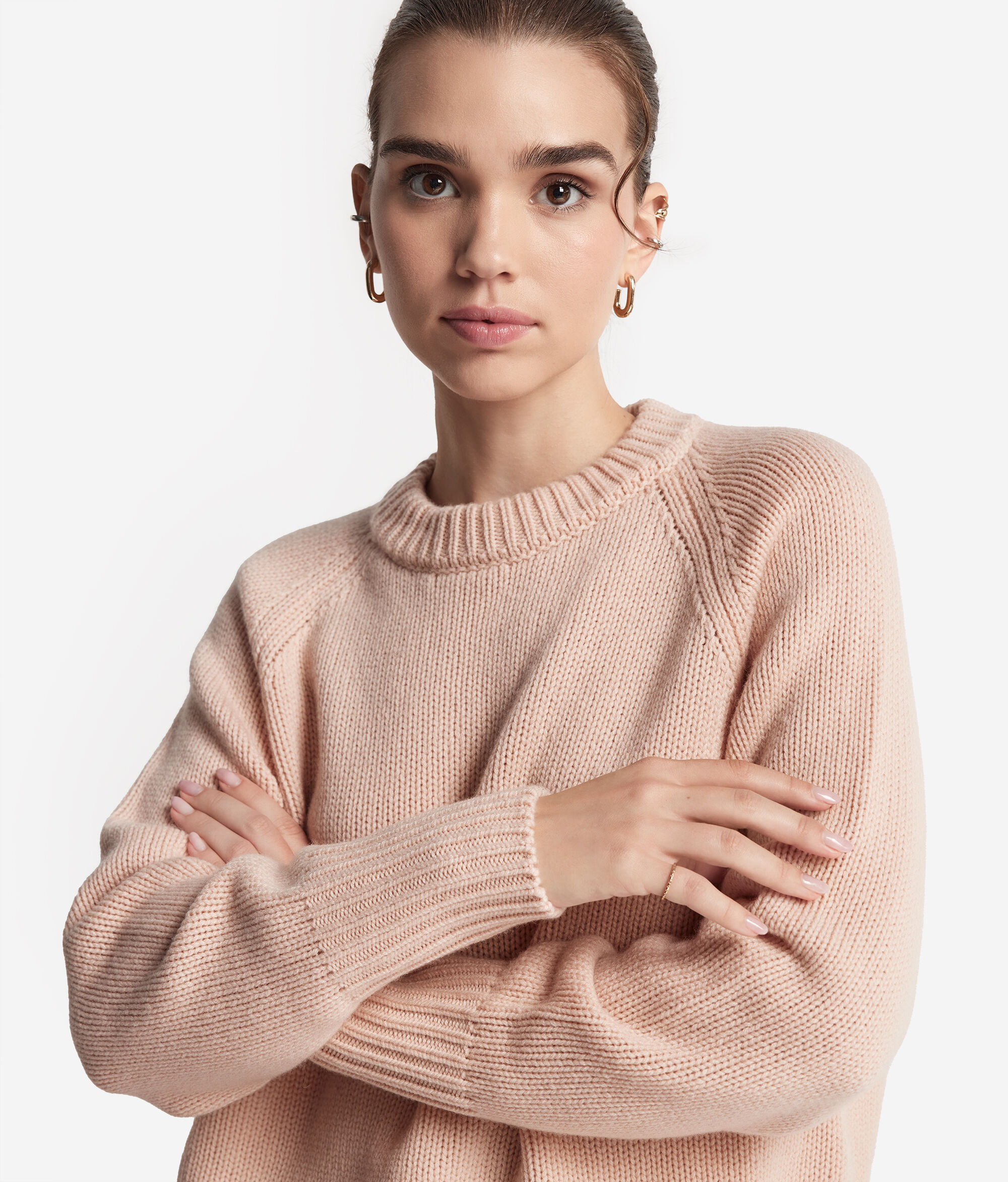 Bluză la Baza Gâtului din Cașmir Tricot
