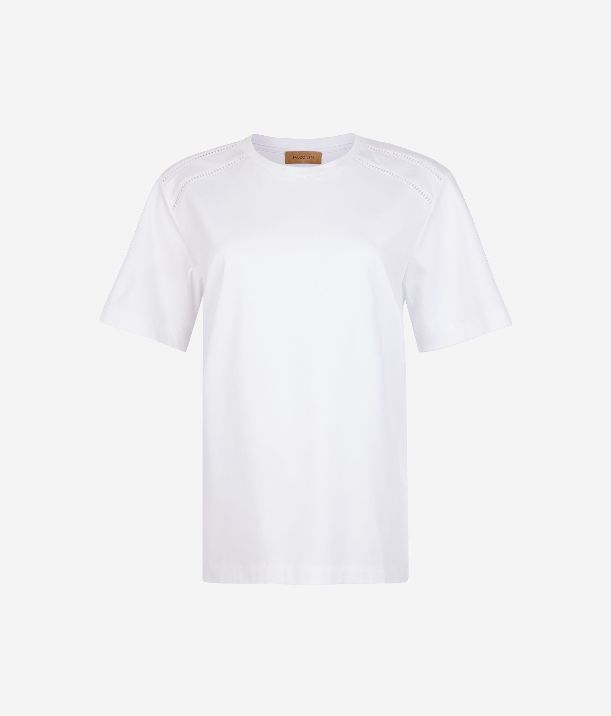 Silk Crew Neck with Macramé Inserts