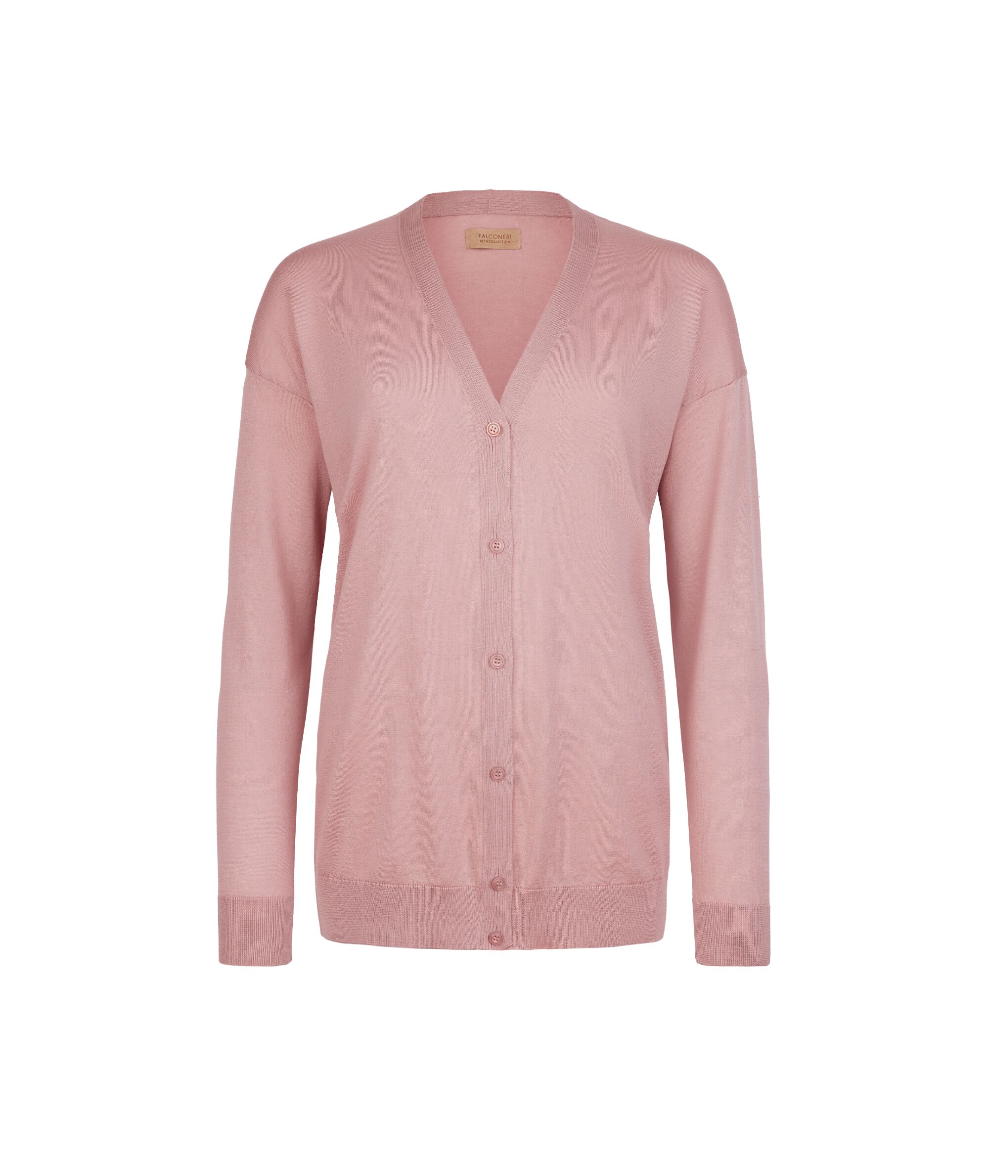 Long-Sleeve Silk Cotton Blend Cardigan
