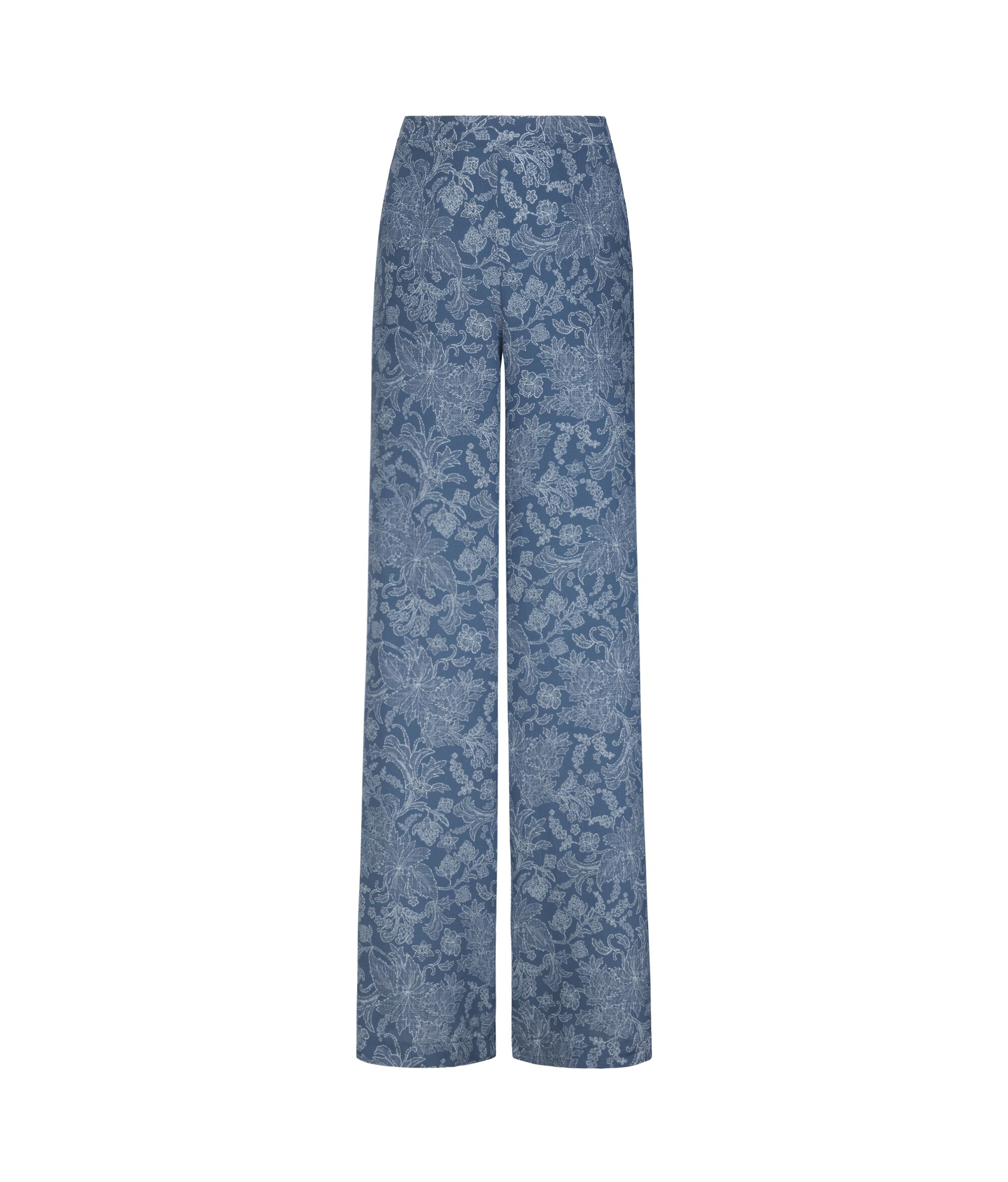 Pantalón amplio en seda estampada