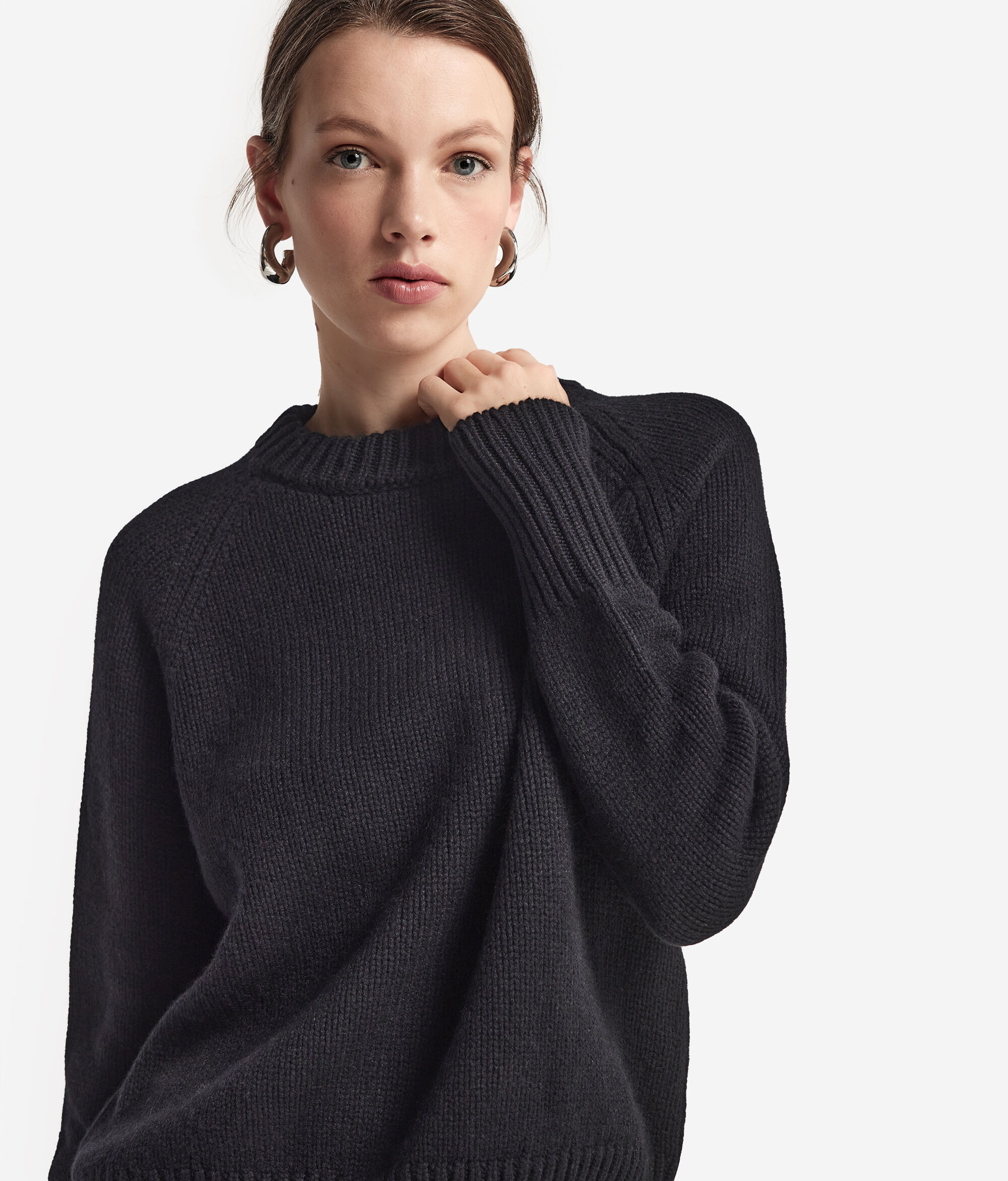 Bluză la Baza Gâtului din Cașmir Tricot