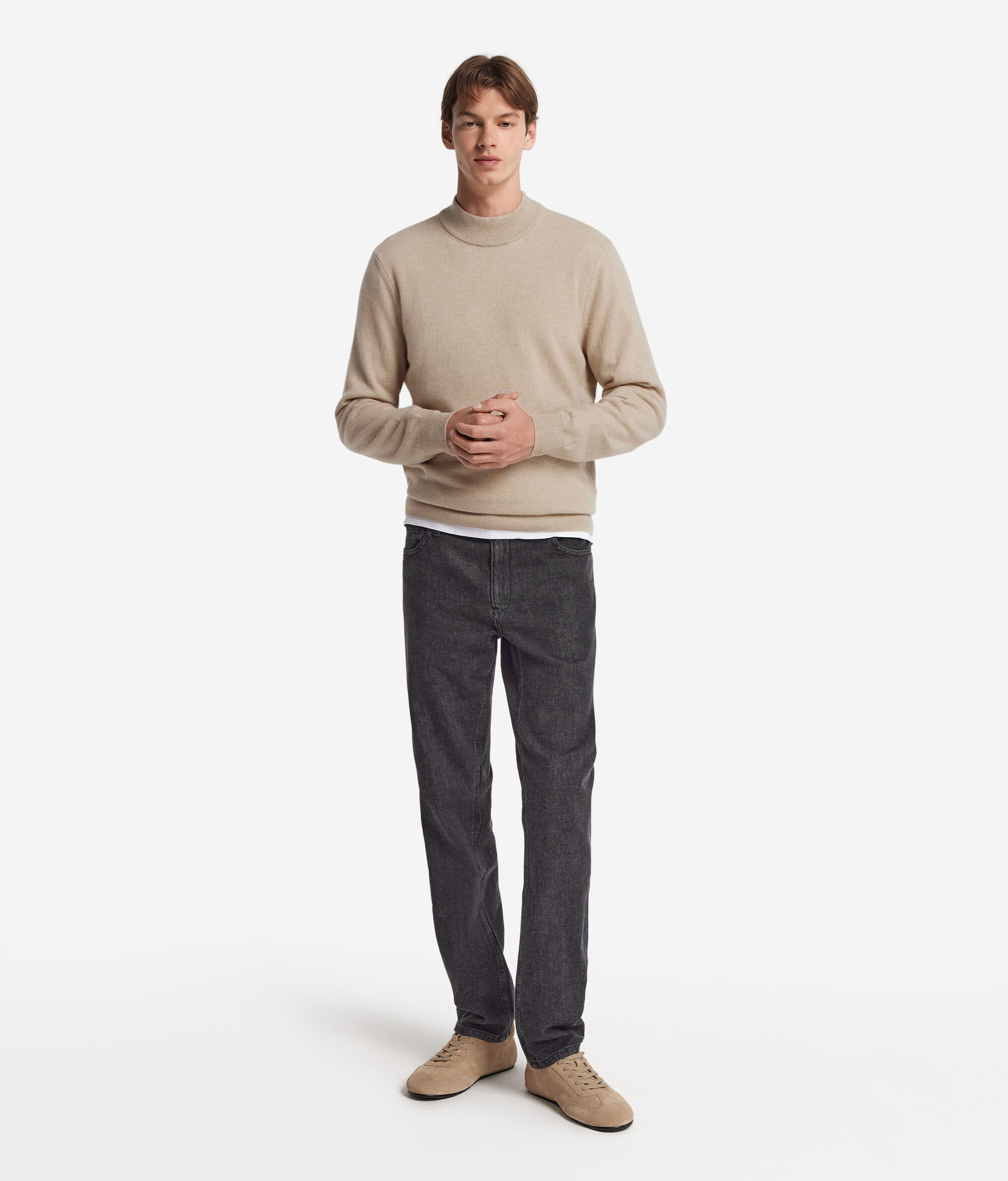 Pull à col montant en cachemire ultra-doux