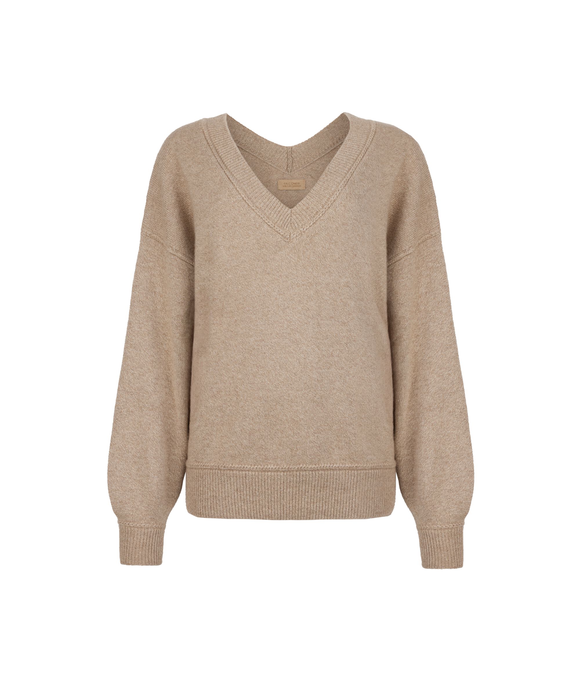 V-neck jumper in Ultrasoft Undyed cashmere