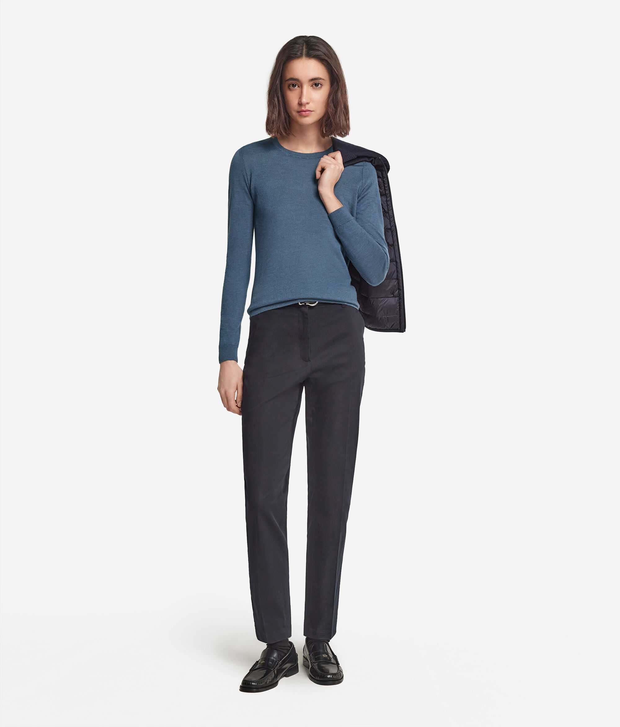 Camisola com Decote Redondo em Ultrafine Cashmere