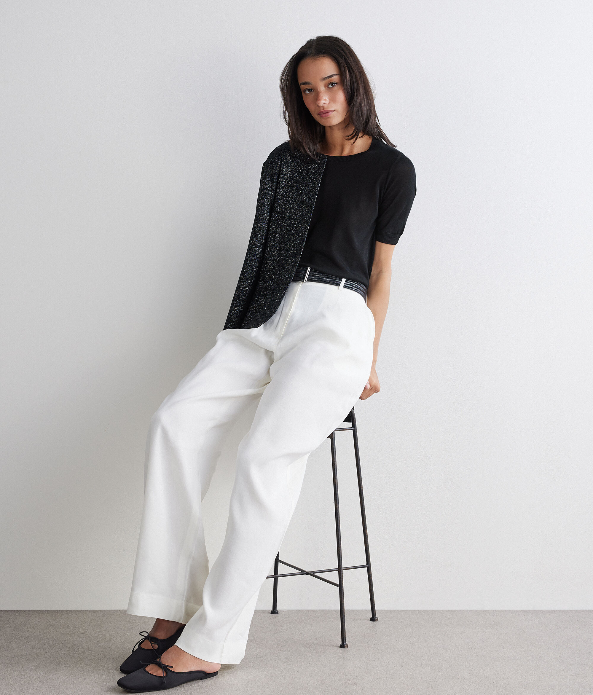 Rundhals-Tshirt mit kurzen Ärmeln aus Silkfine