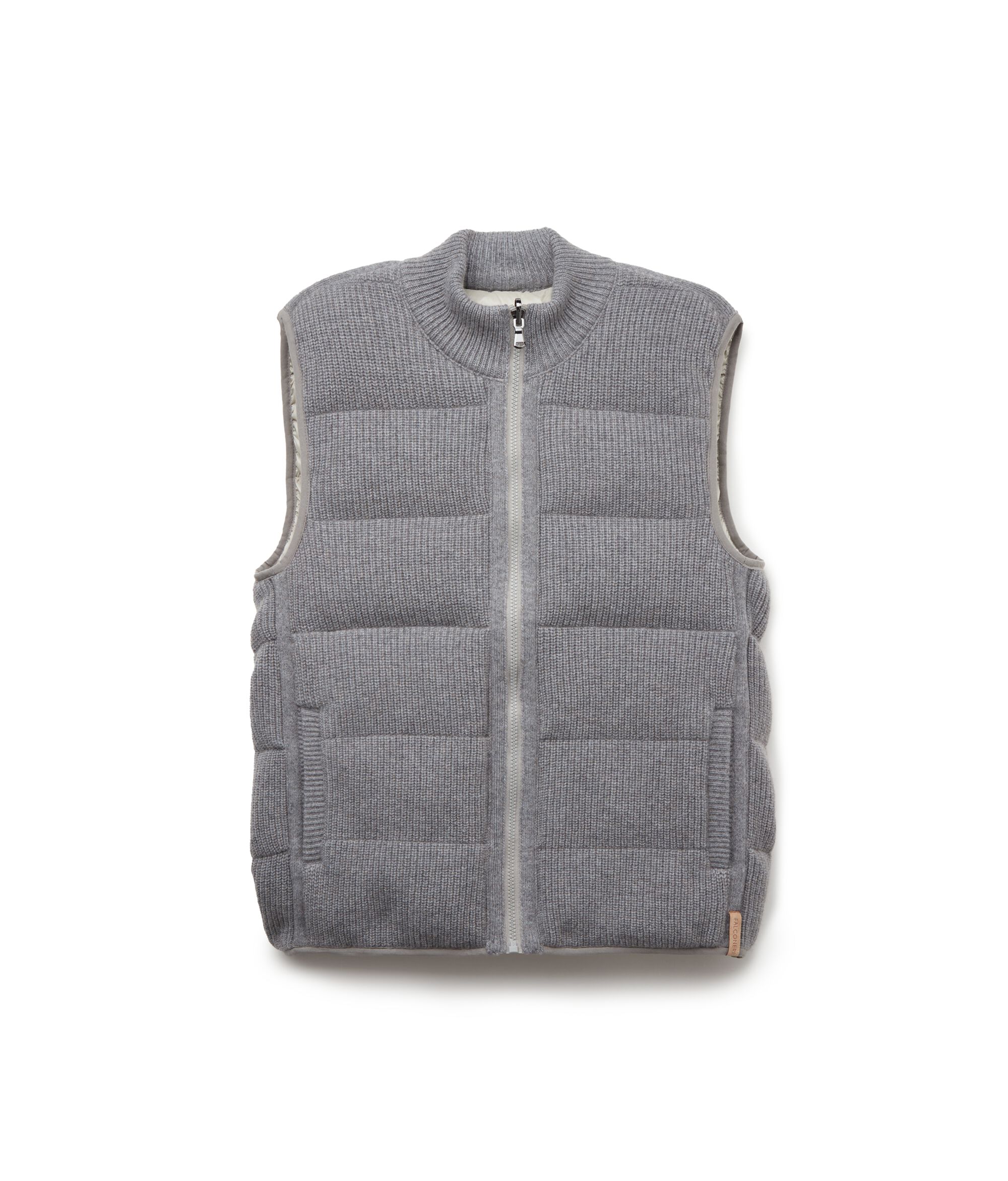 Reversible Cashmere Sleeveless Short Quilted Jacket