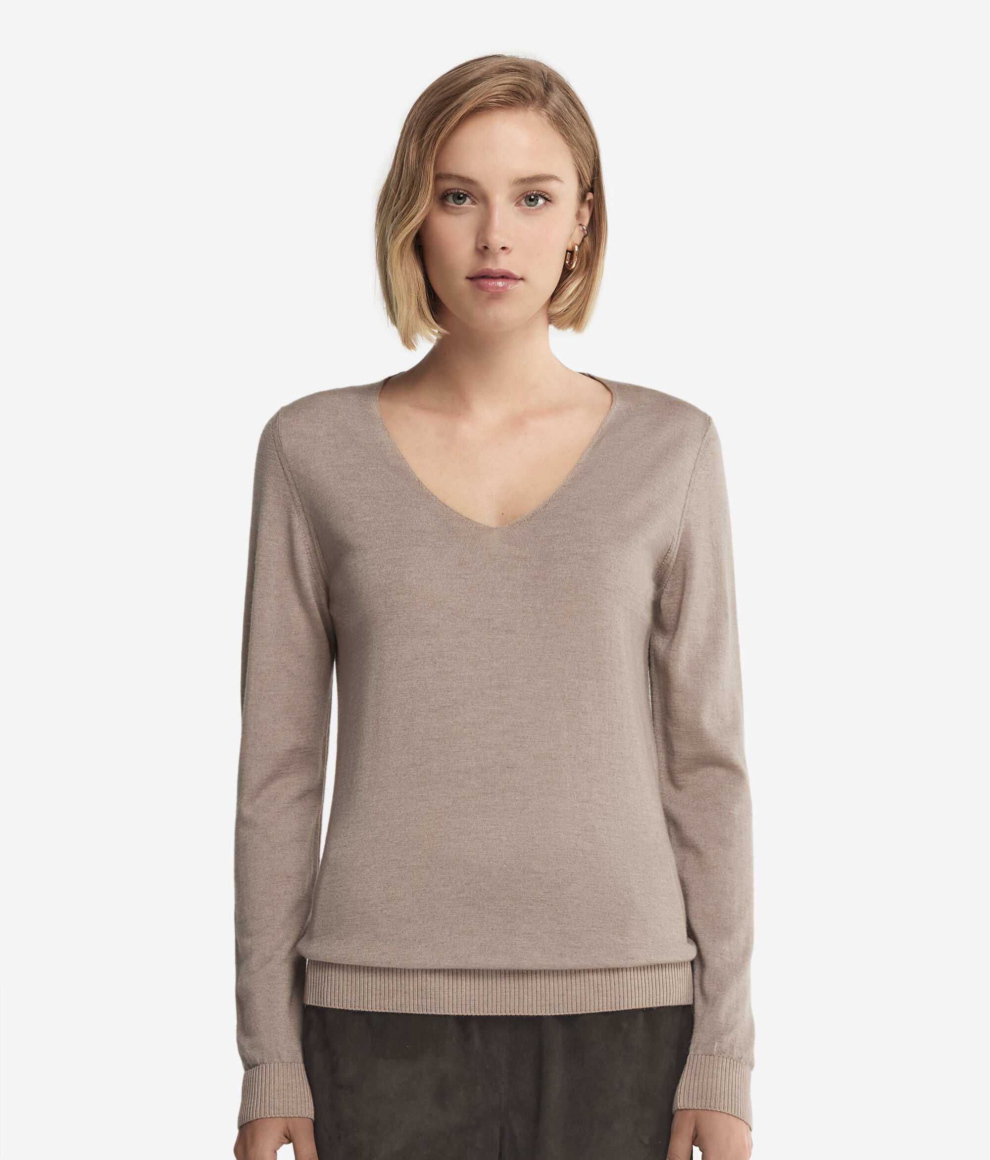 Pullover mit V-Ausschnitt aus Kaschmir Ultrafine