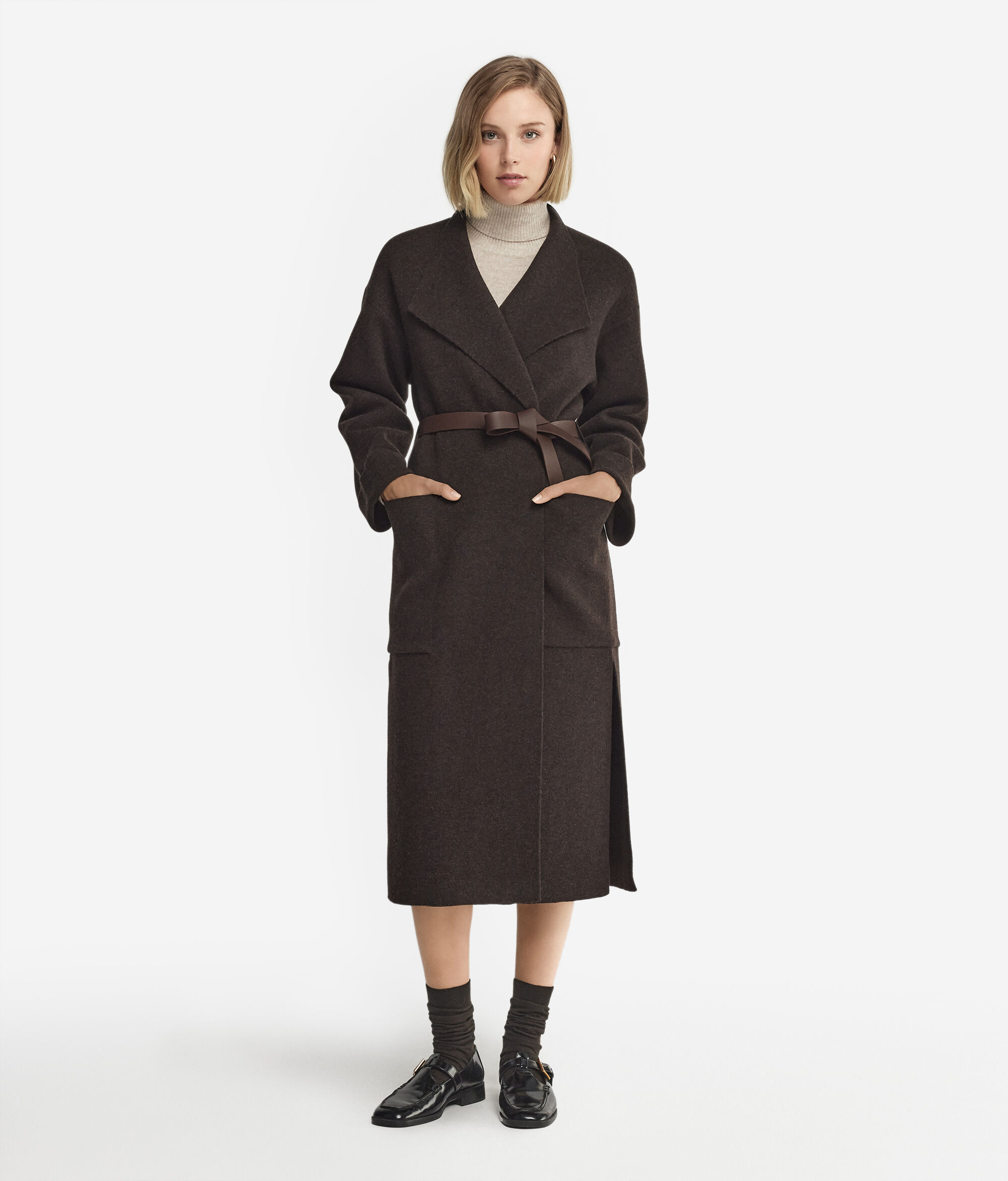 Μακρύ Παλτό με Σκισίματα από Cashmere