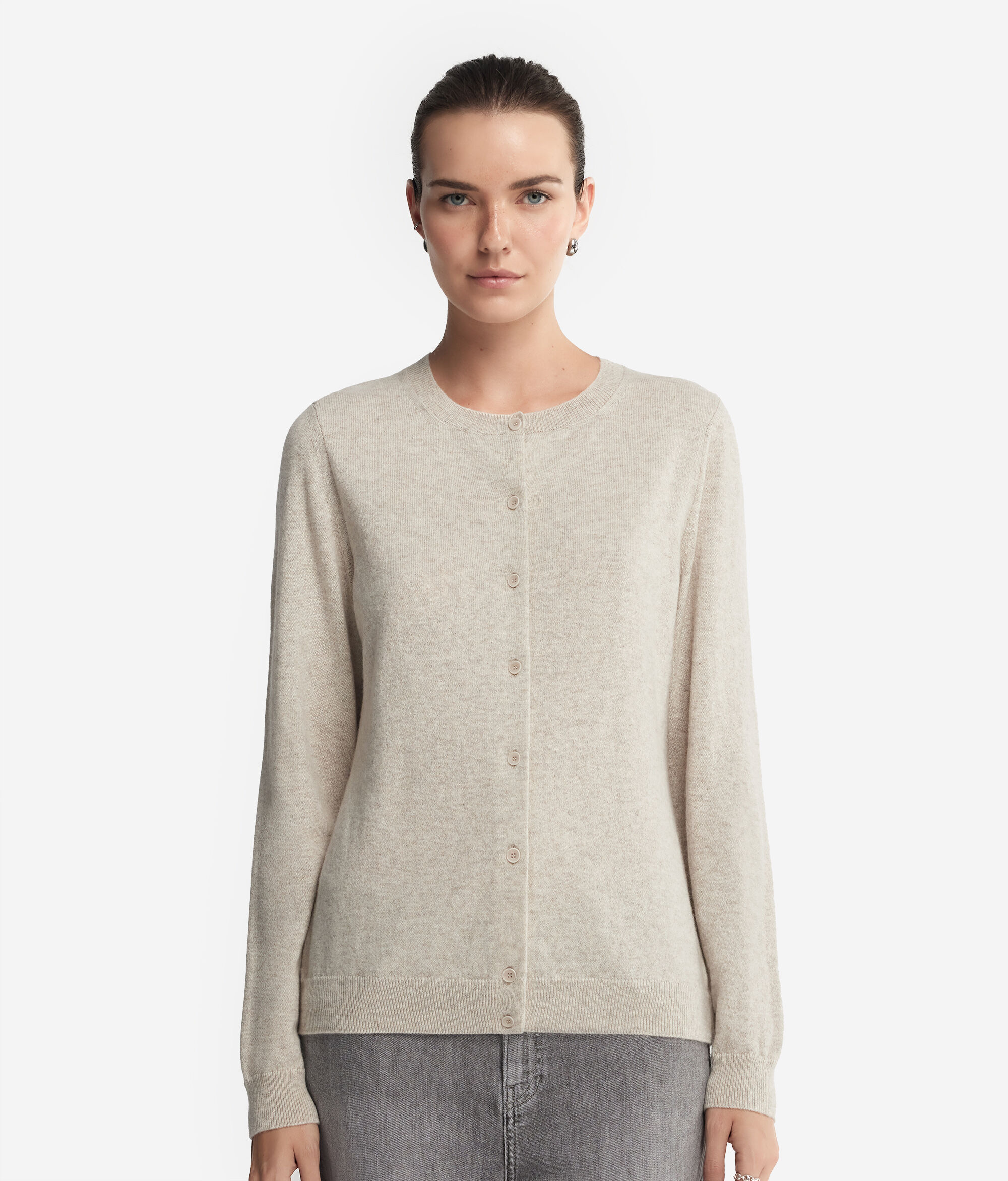 Ultrasoft Cashmere Round-Neck Cardigan
