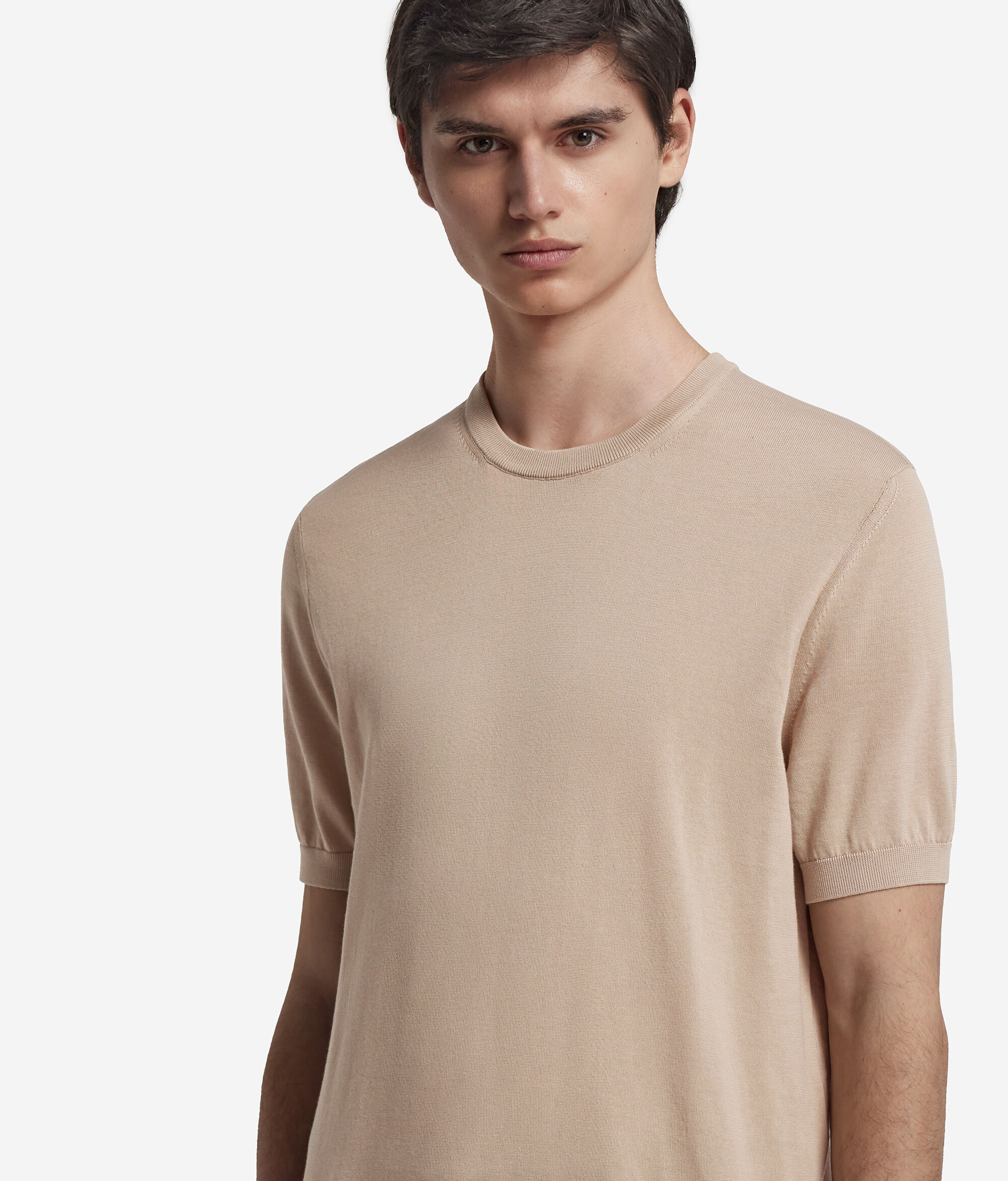Κοντομάνικο T-Shirt με Στρογγυλή Λαιμόκοψη από Βαμβάκι Fresh