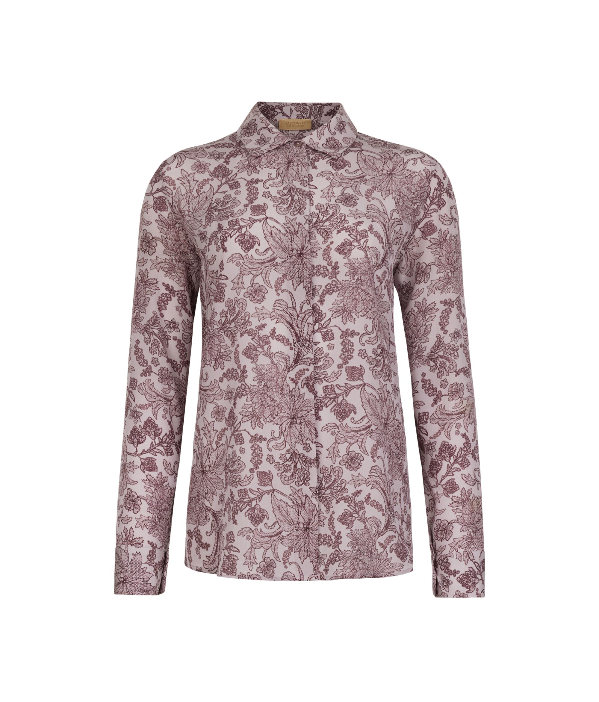 Printed Silk Shirt with Collar