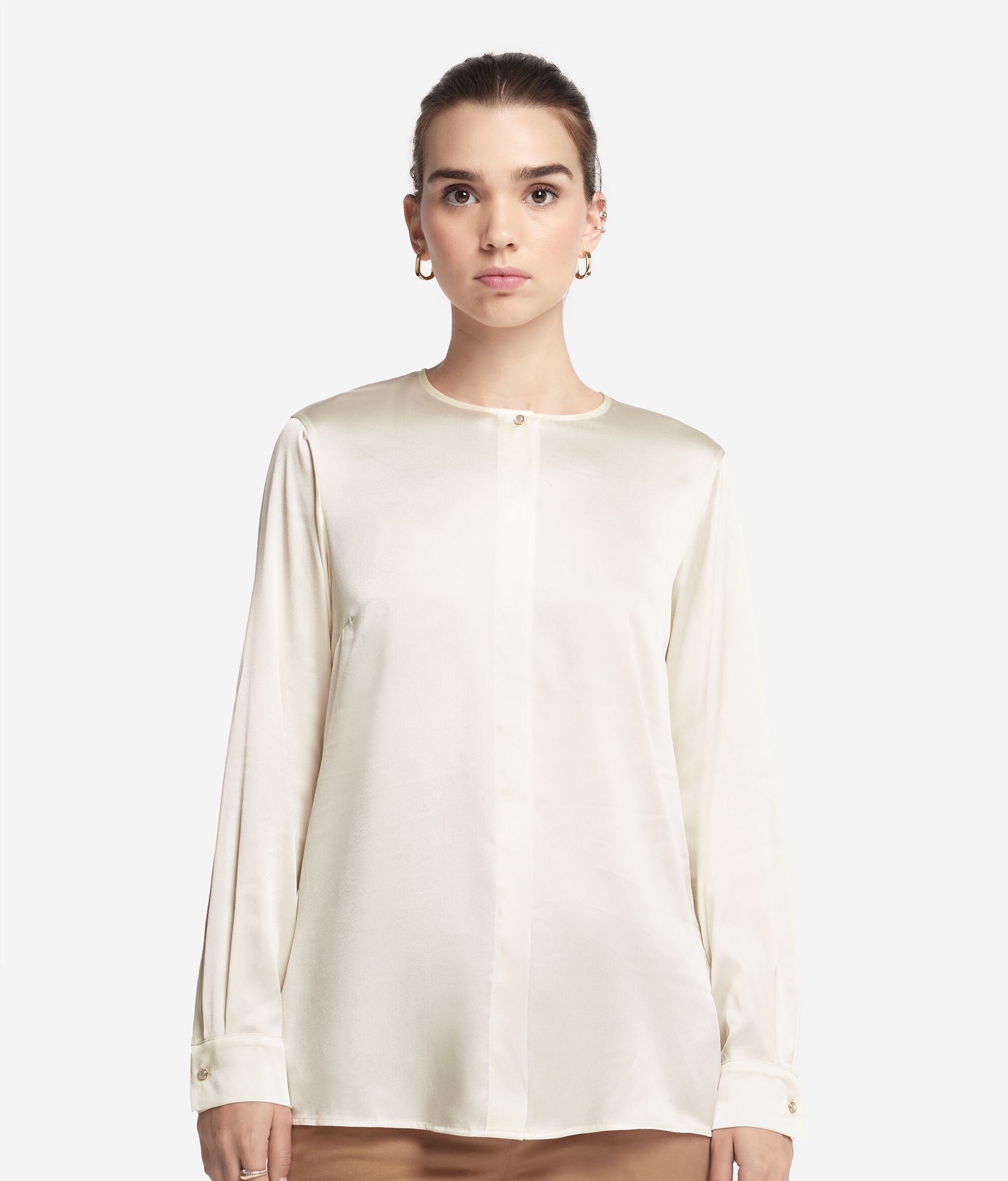 Camicia Girocollo in Raso di Seta