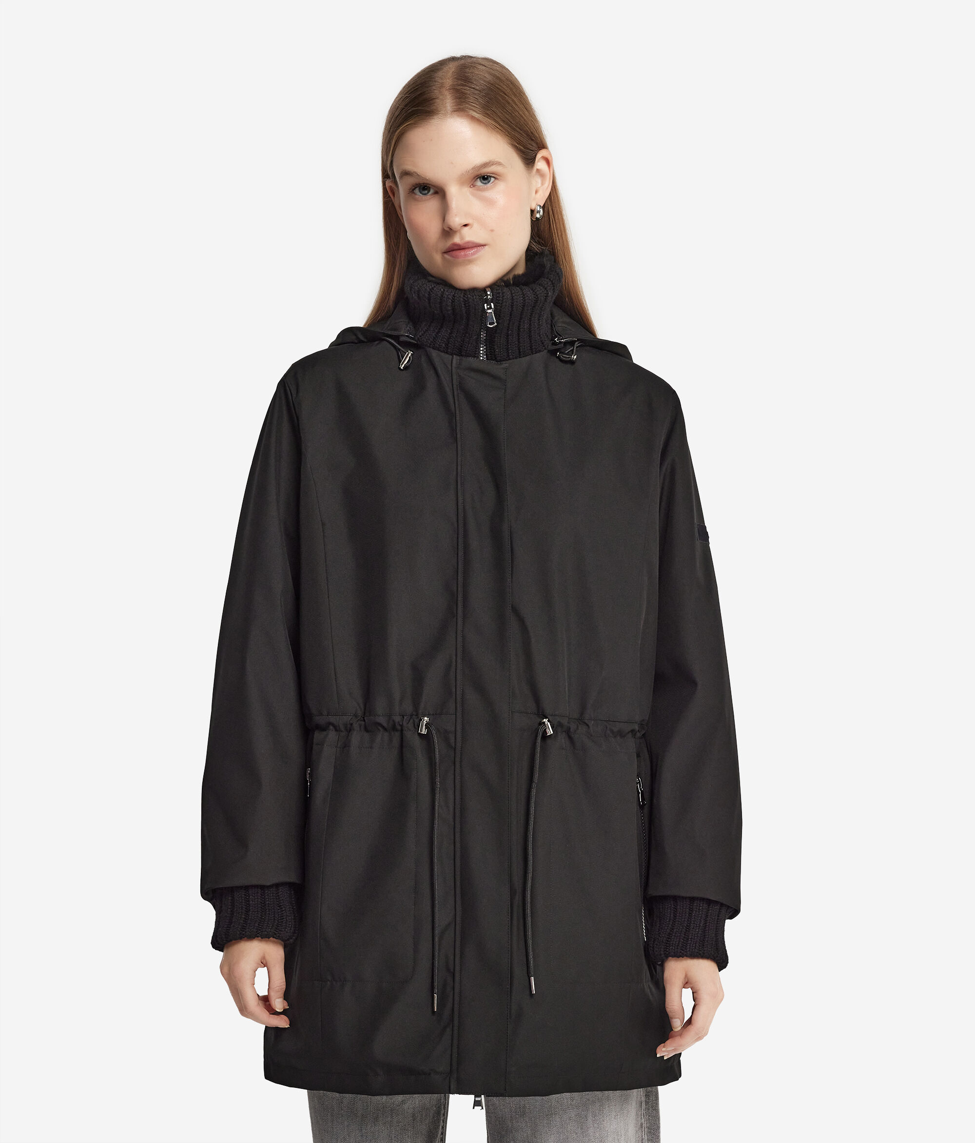 Reversible Technical Jacket with Rabbit Fur Lining