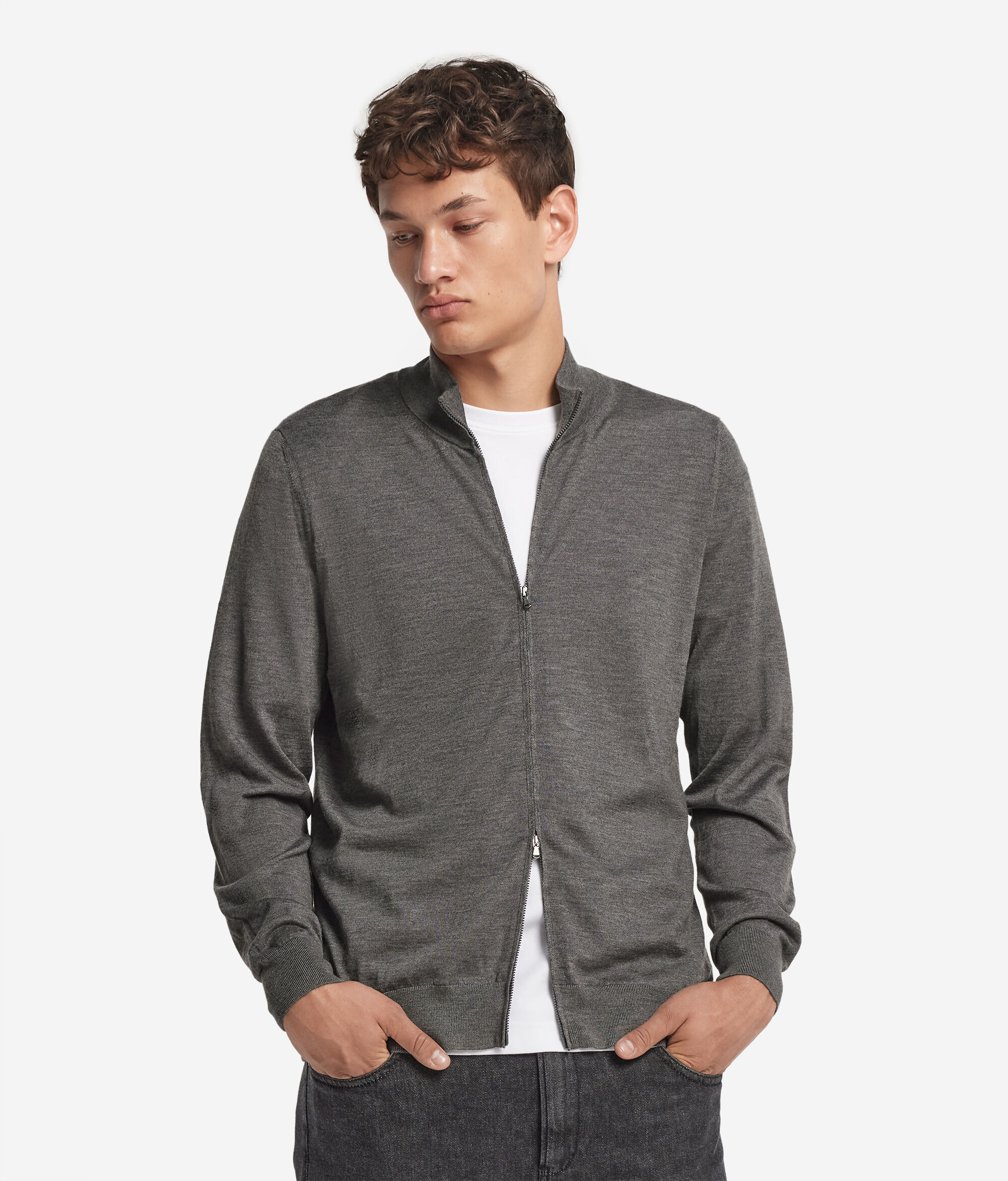 Cardigan mit Reißverschluss aus Kaschmir