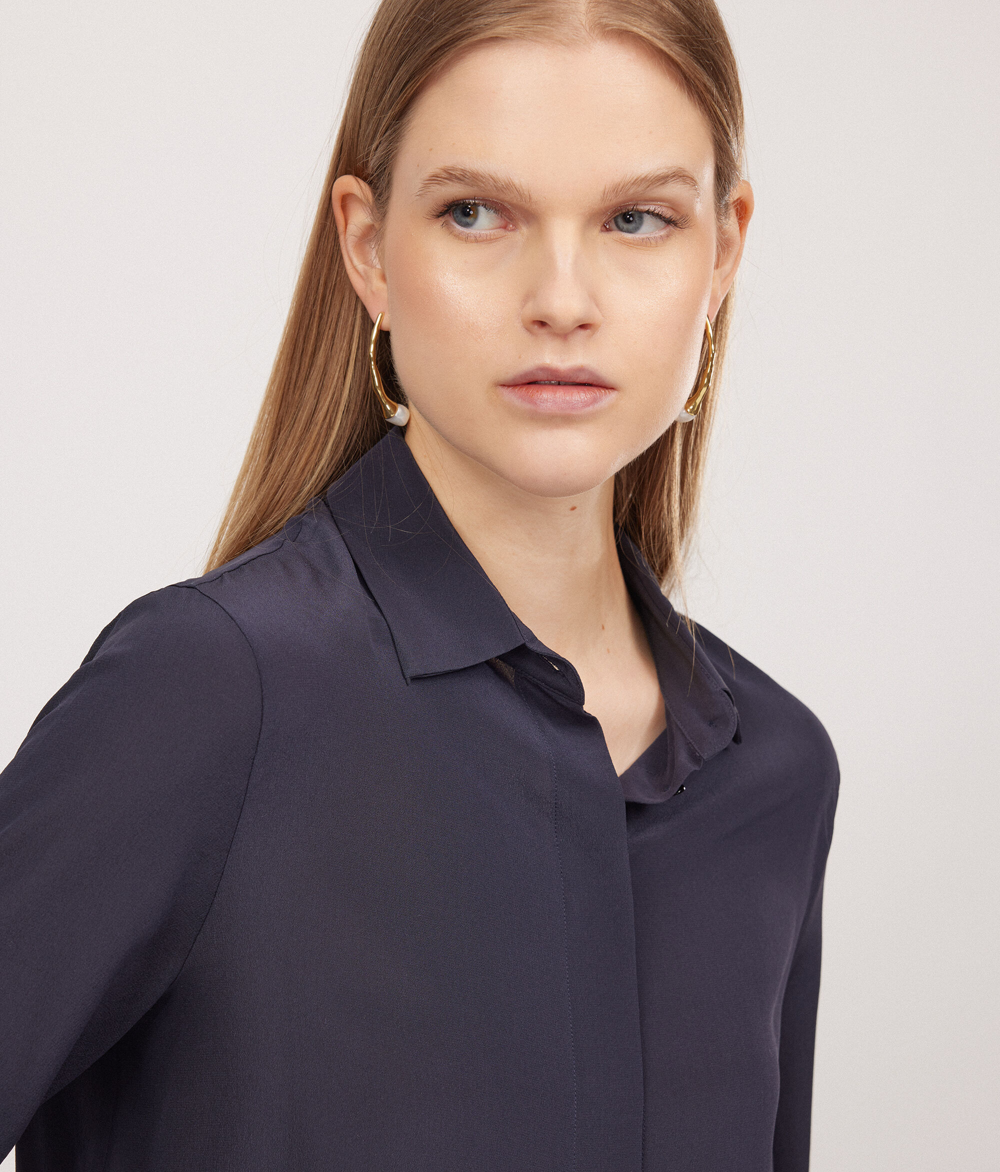 Silk Shirt with Collar