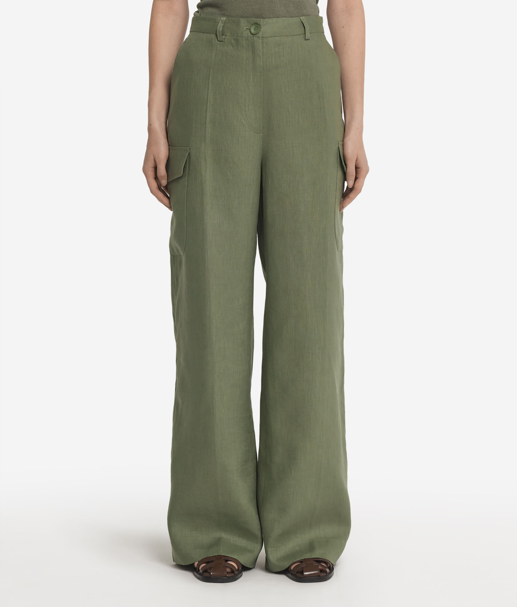 Linen Cargo Trousers