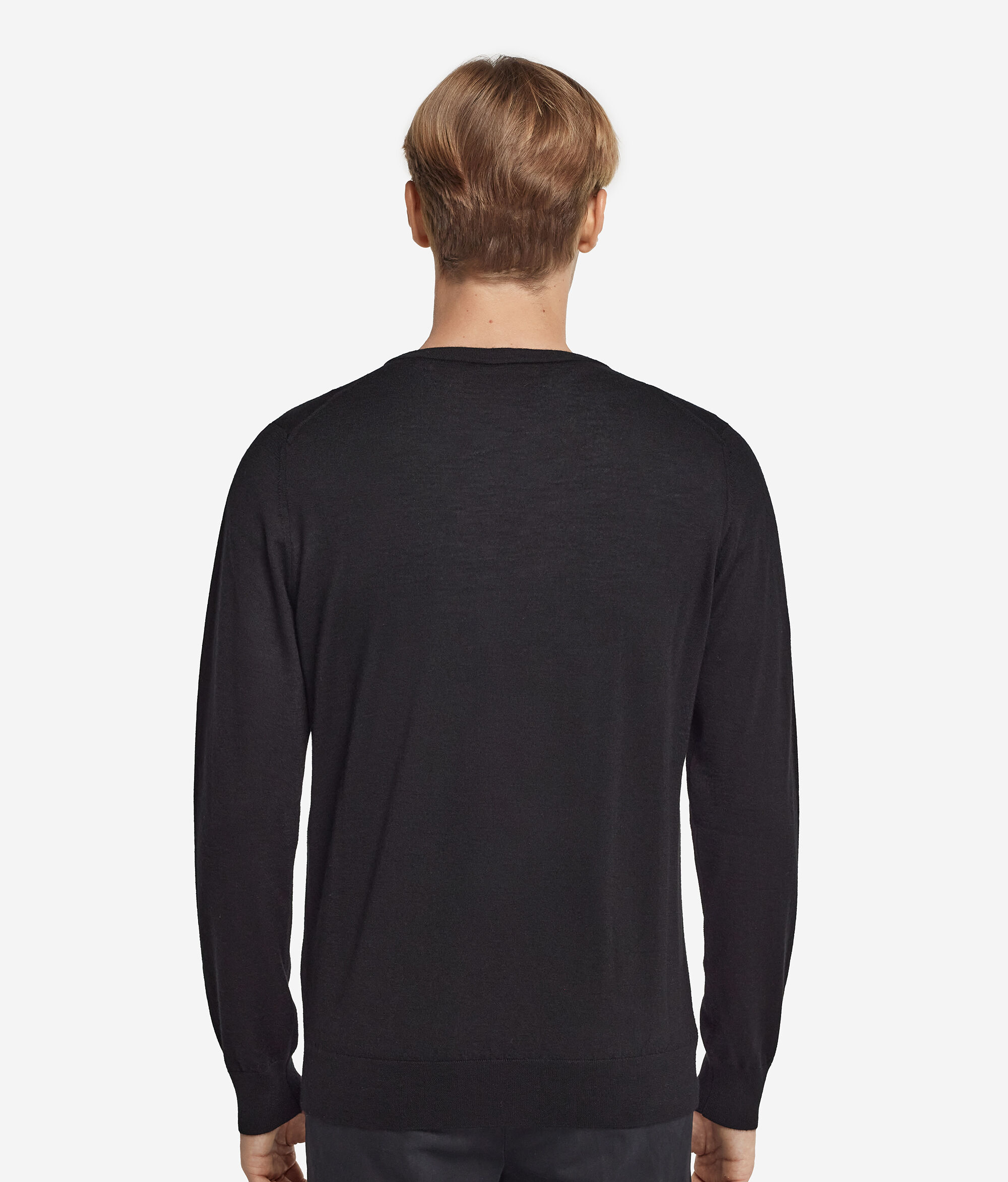 Jersey con cuello de pico de cashmere ultrafine