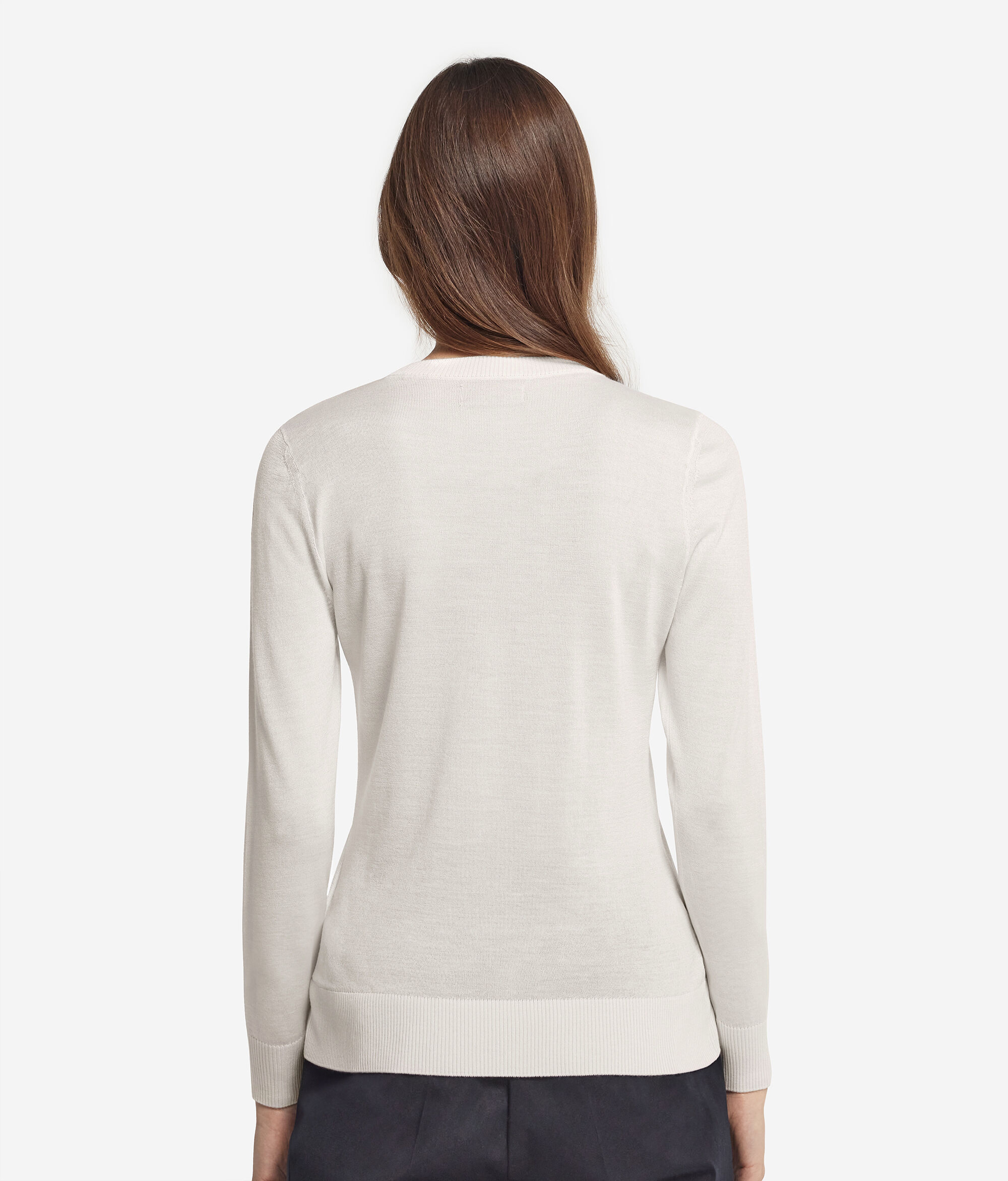 Μπλούζα με Στρογγυλή Λαιμόκοψη από Cashmere και Μετάξι