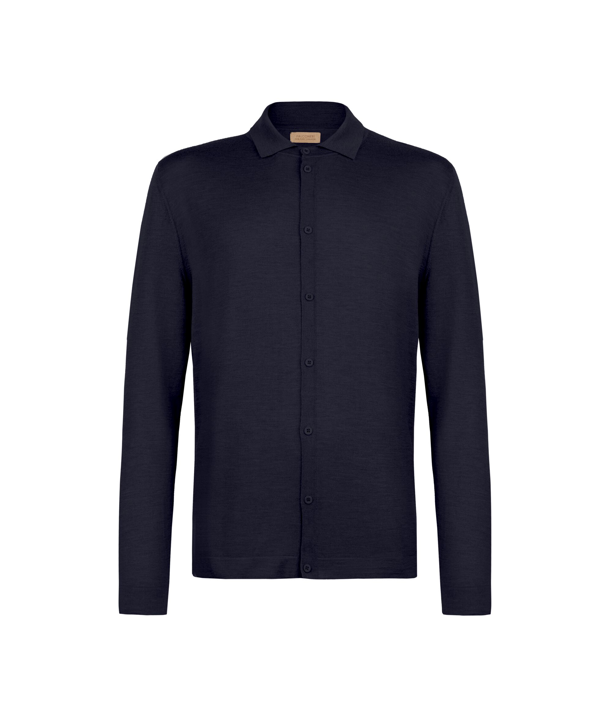 Camicia in Maglia di Cashmere Ultrafine Colore Blu Navy