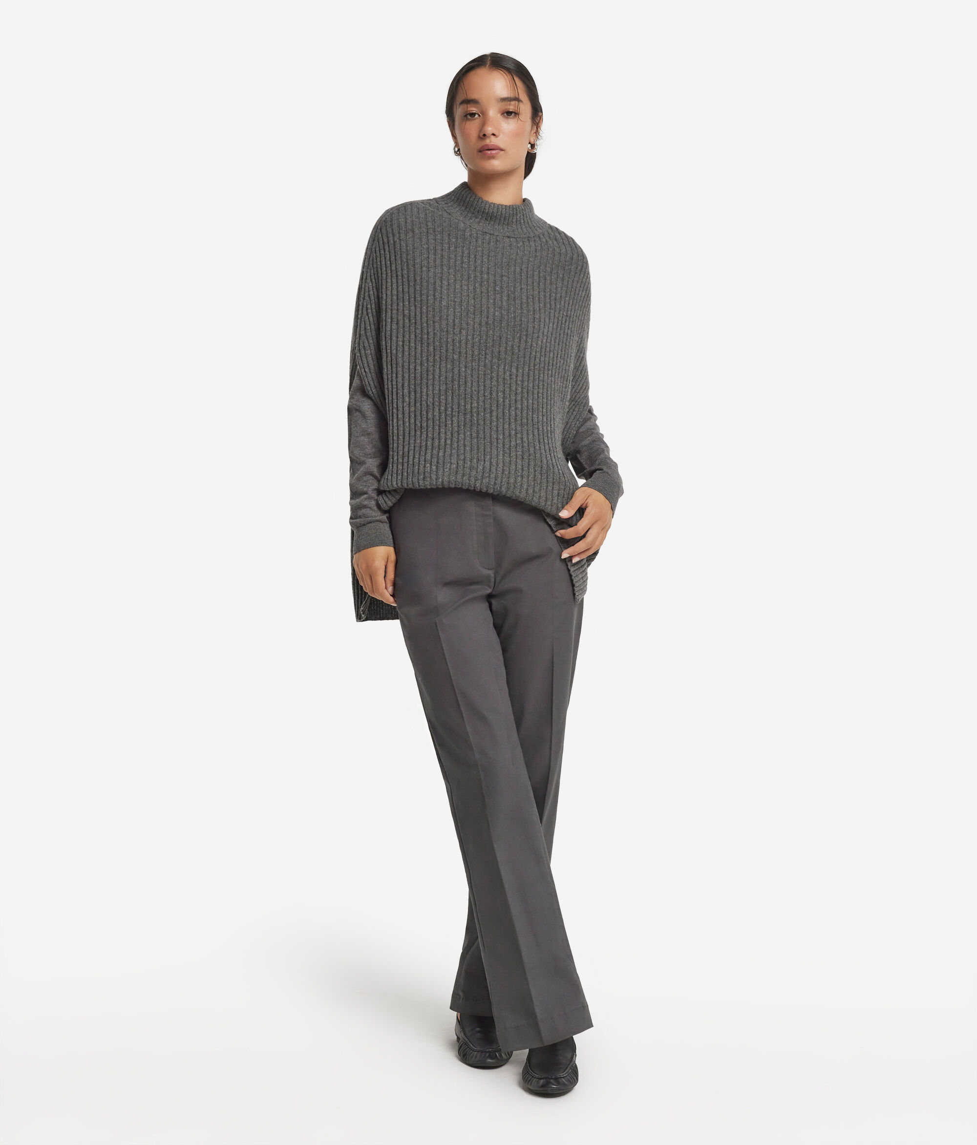 Cotton cashmere cigarette trousers