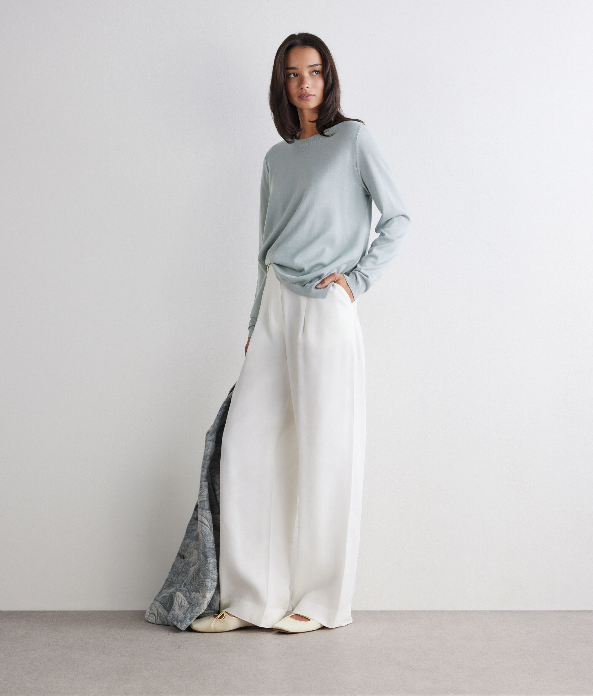 Decote redondo em algodão