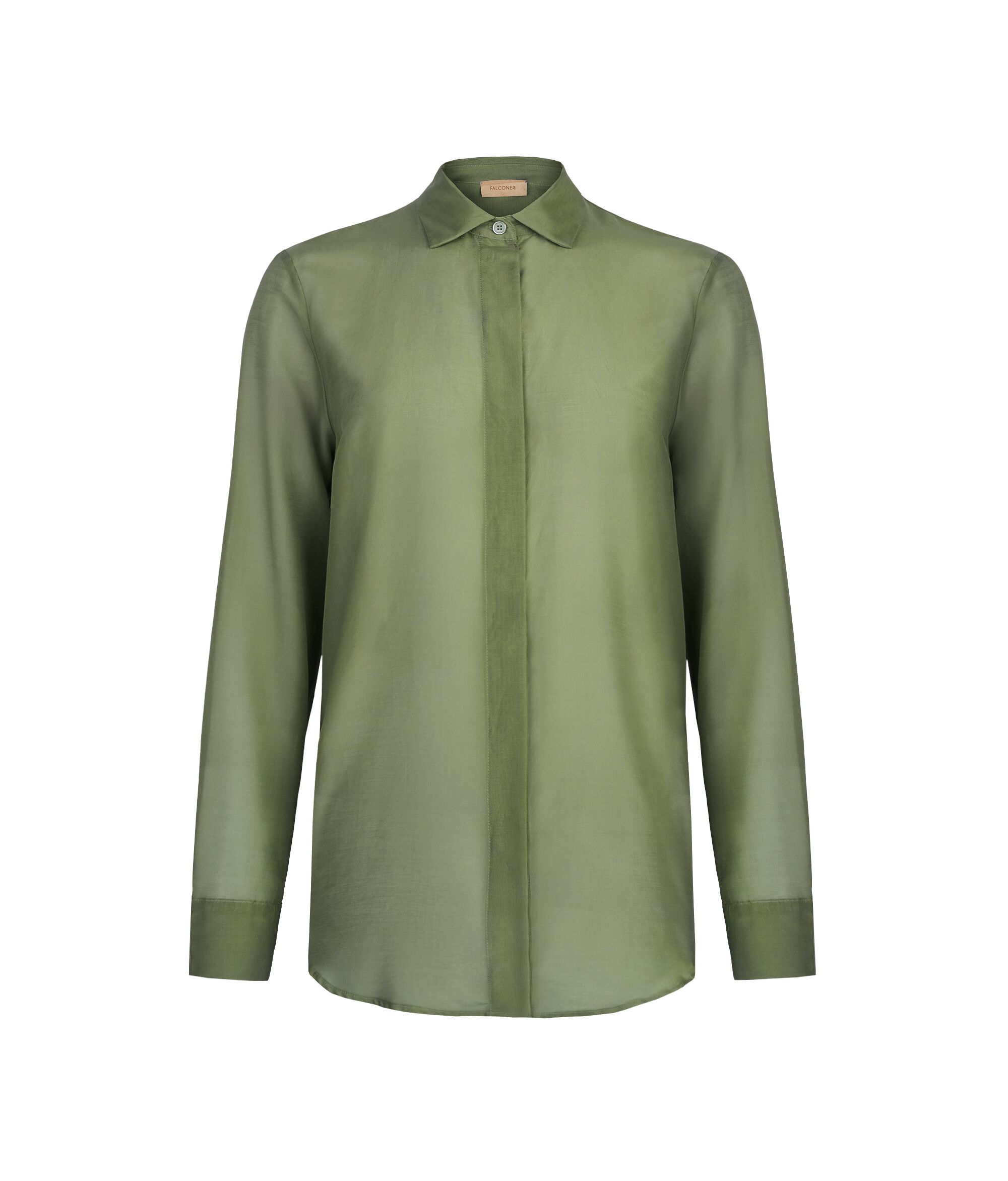 Camisa con cuello en muselina de algodón