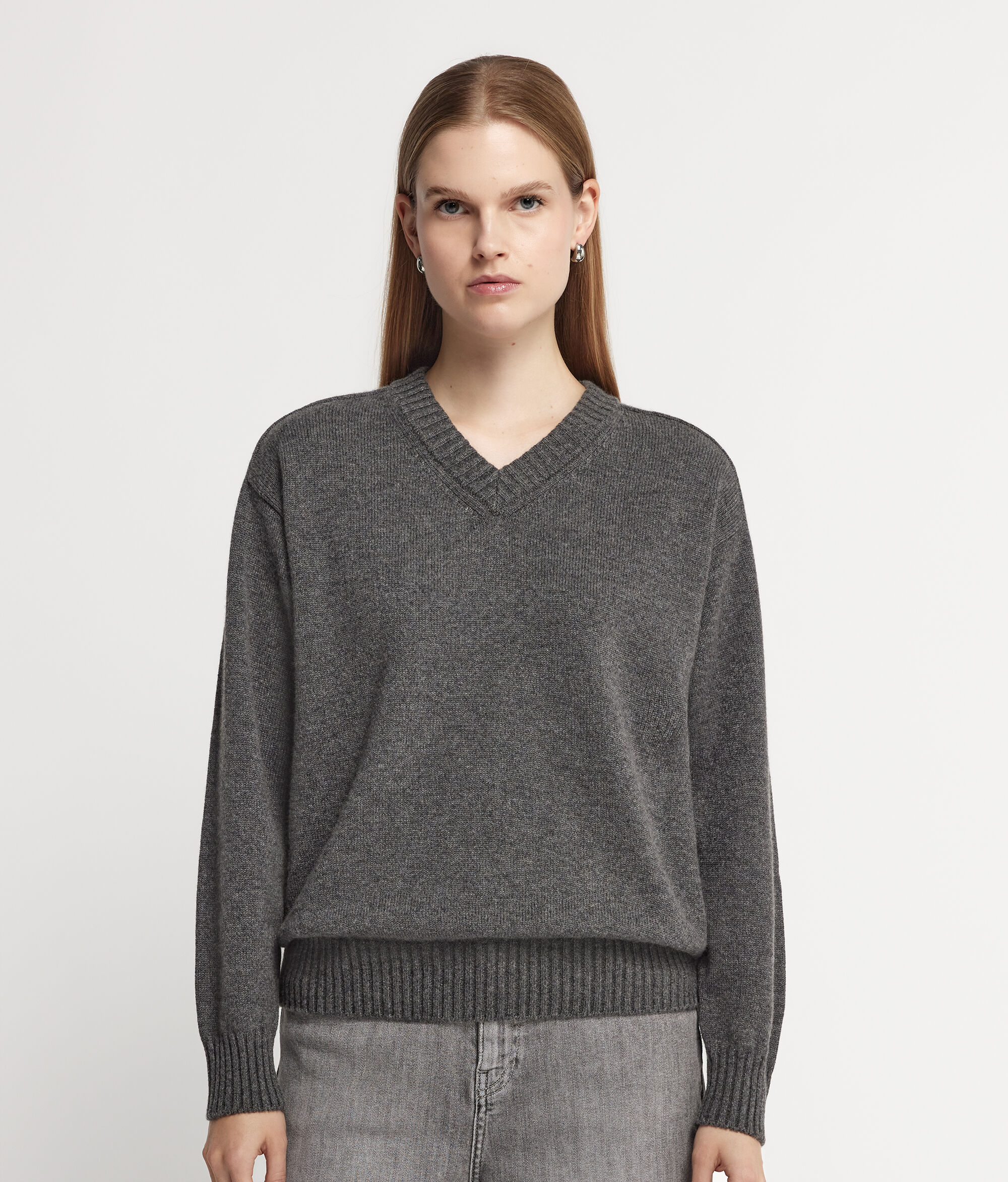 Ultrasoft Cashmere V-Neck Jumper with Set-In Sleeves