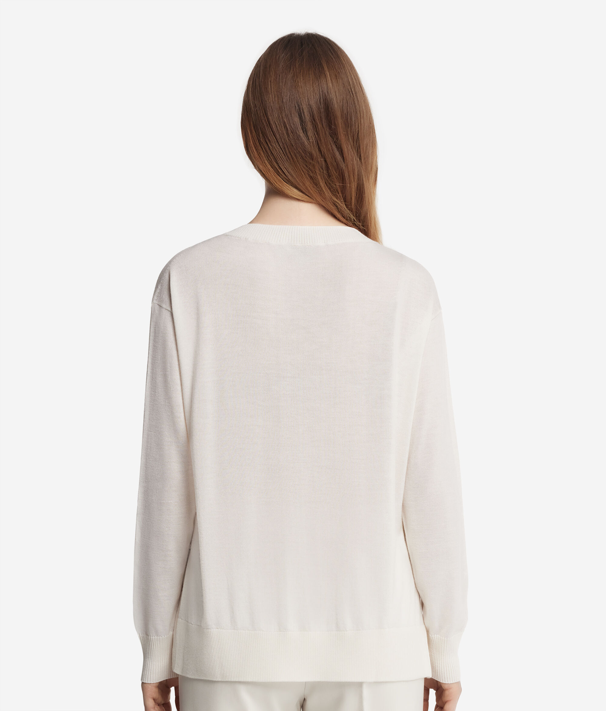 Μπλούζα με Στρογγυλή Λαιμόκοψη από Cashmere με σκισίματα