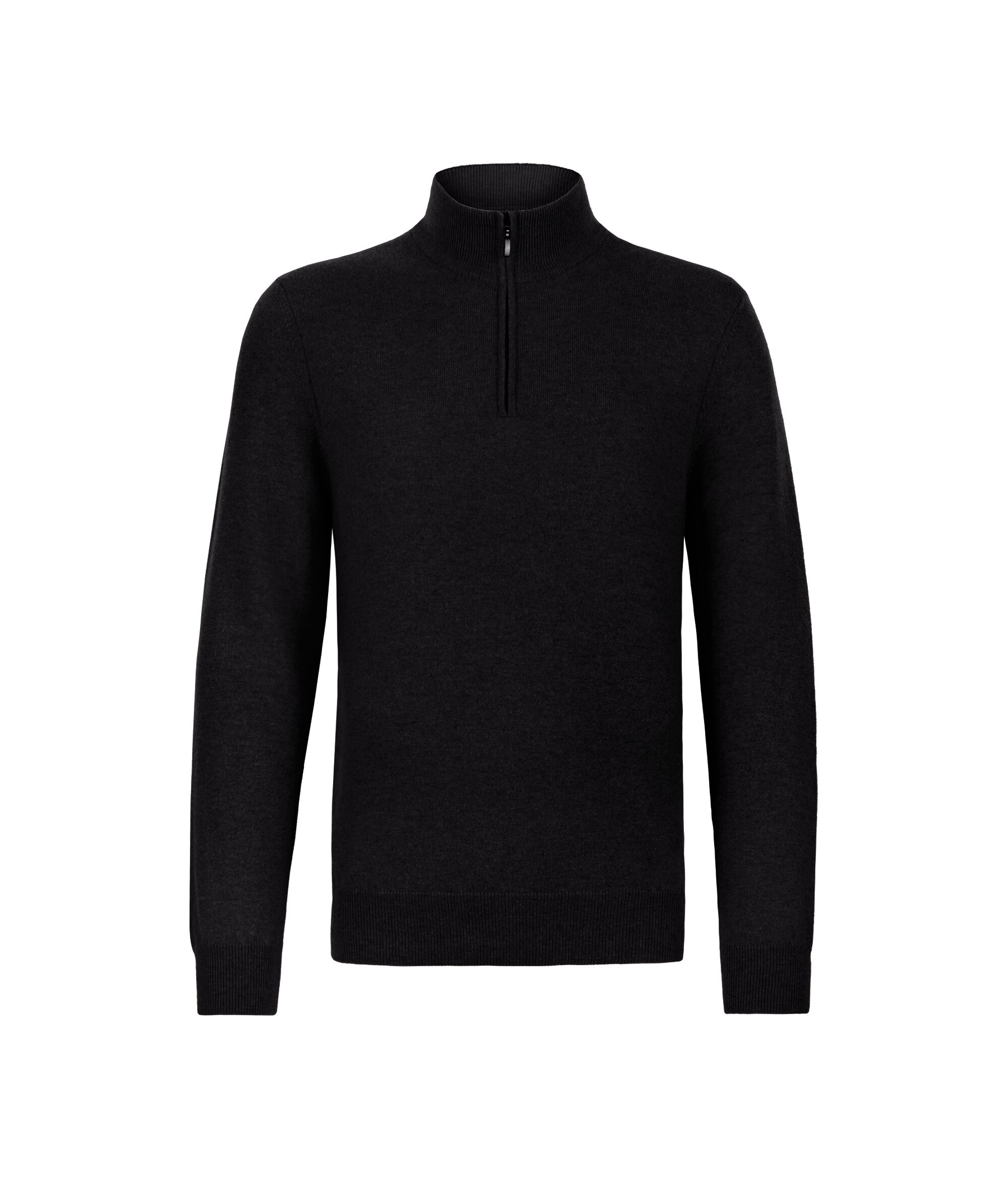 Herren-Pullover mit Reißverschluss aus Kaschmir Ultrasoft Colore Schwarz