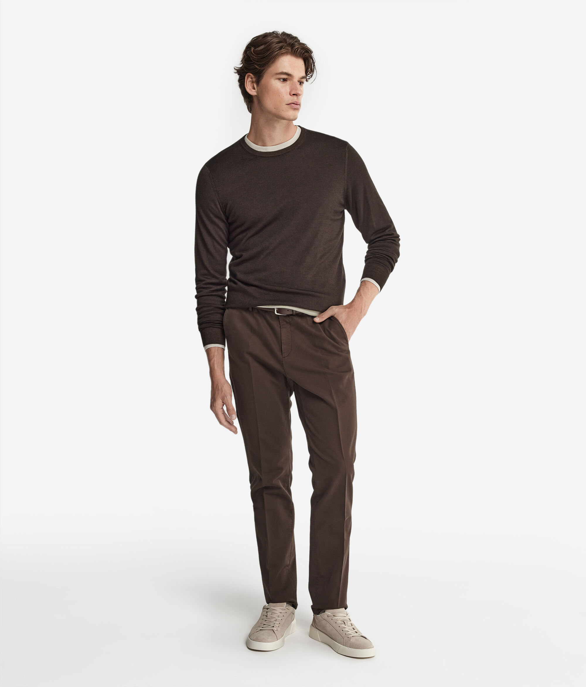 Camisola com Decote Redondo em Ultrafine Cashmere