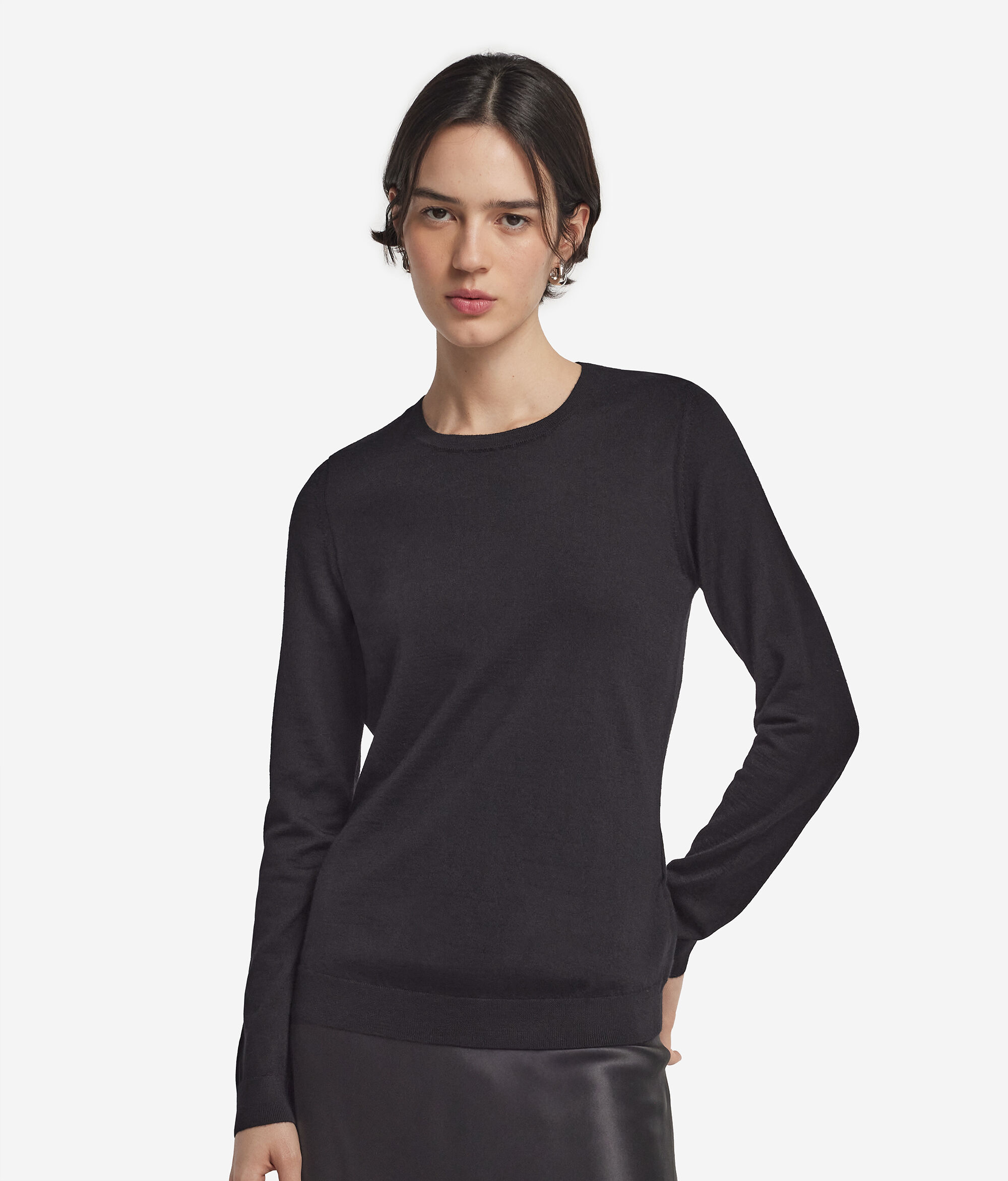 Pull femme à col rond en cachemire ultra-fin