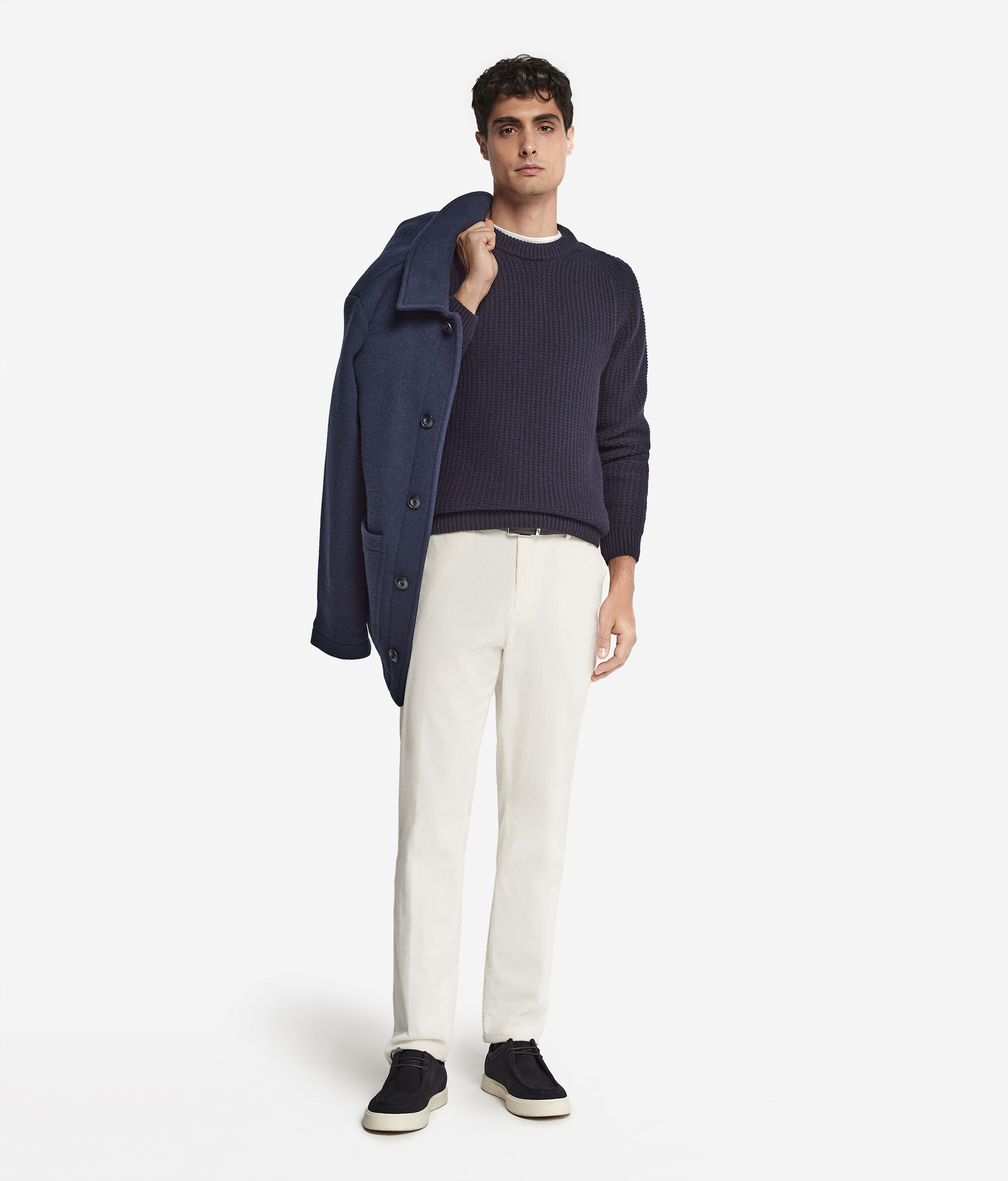 Rundhalspullover aus Kaschmir Ultrasoft mit Rippenmotiv