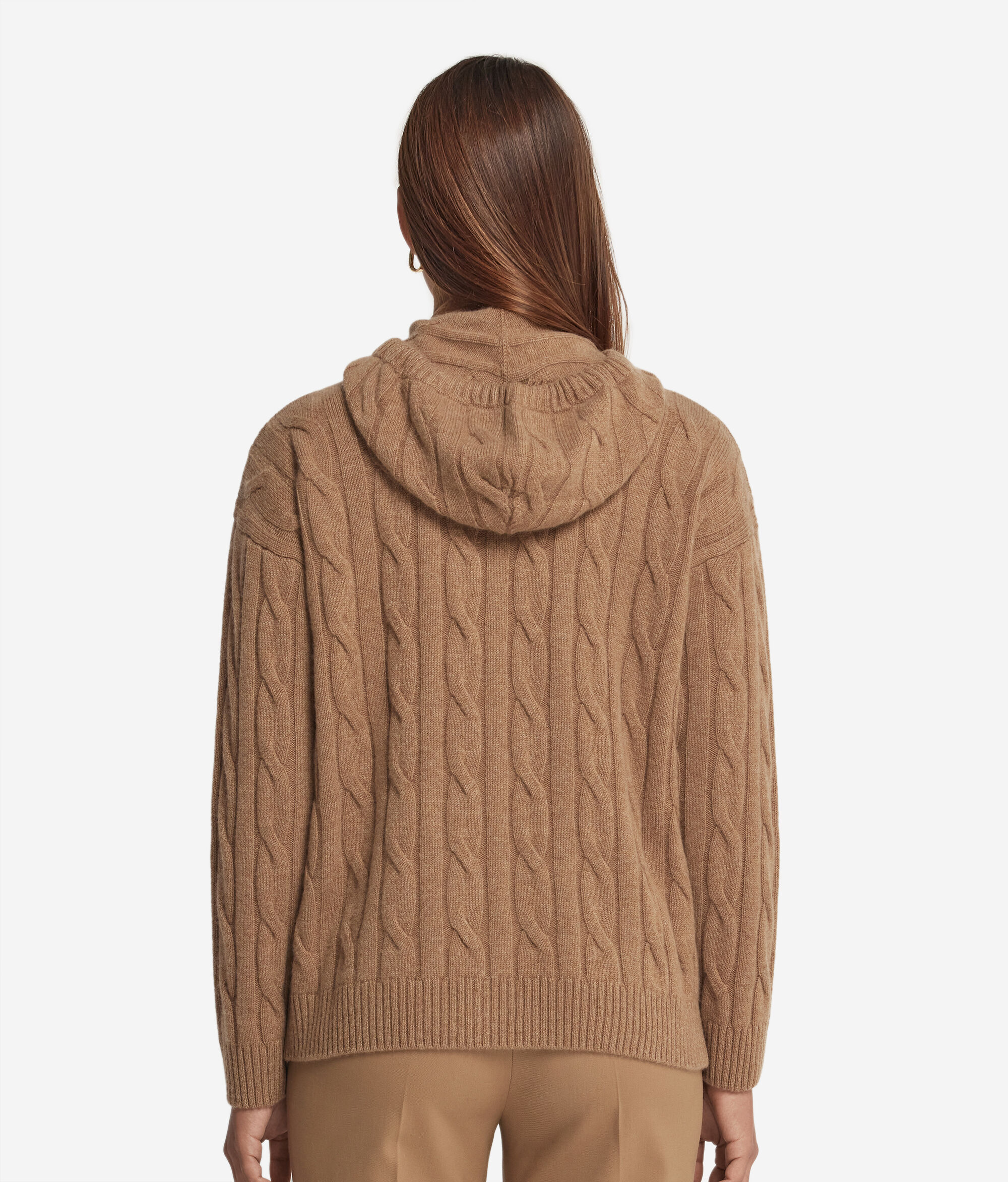 Cable Knit Ultrasoft Cashmere Sweatshirt with Zip