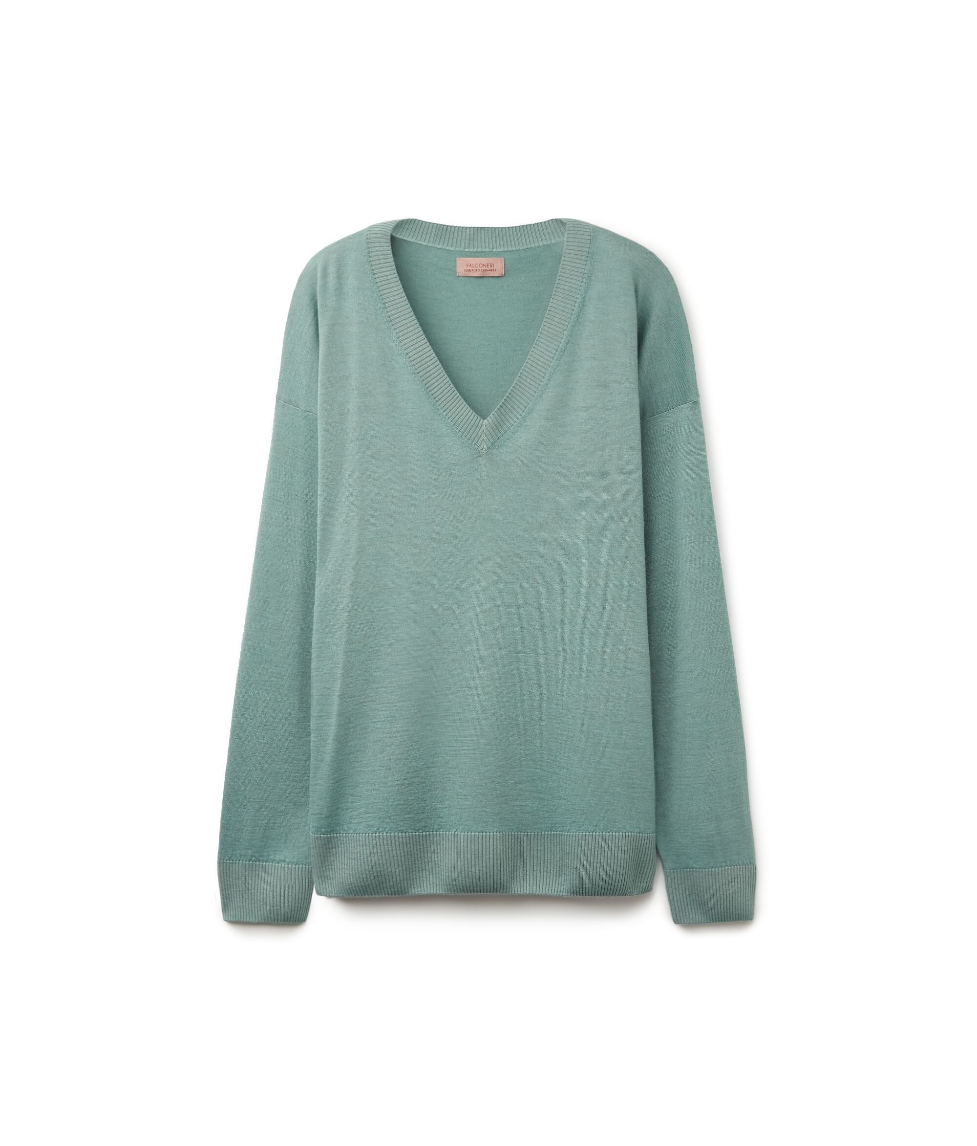 V-Neck Cashmere Jumper with Slits