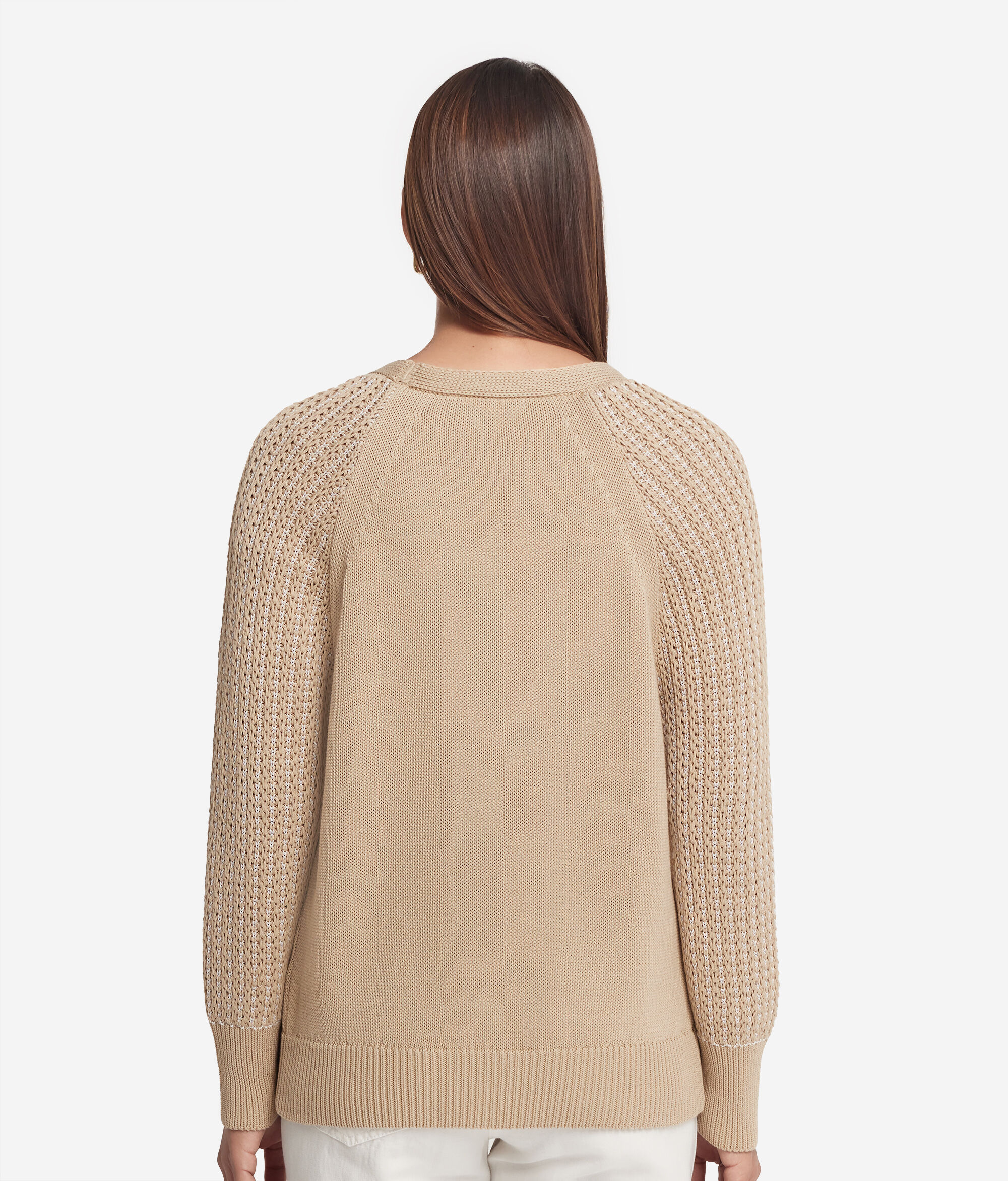 Cotton Cardigan with Detailed Sleeves
