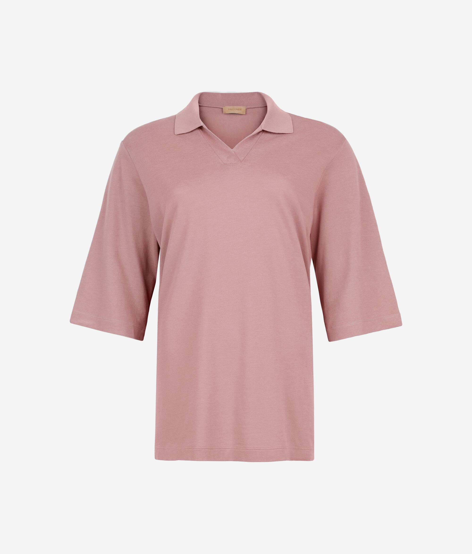 Cotton Piqué and Silk Polo Shirt