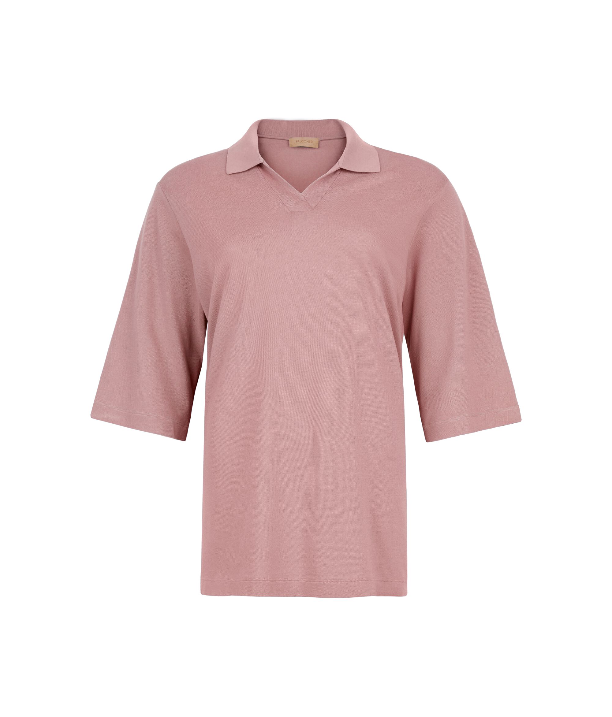Cotton Piqué and Silk Polo Shirt
