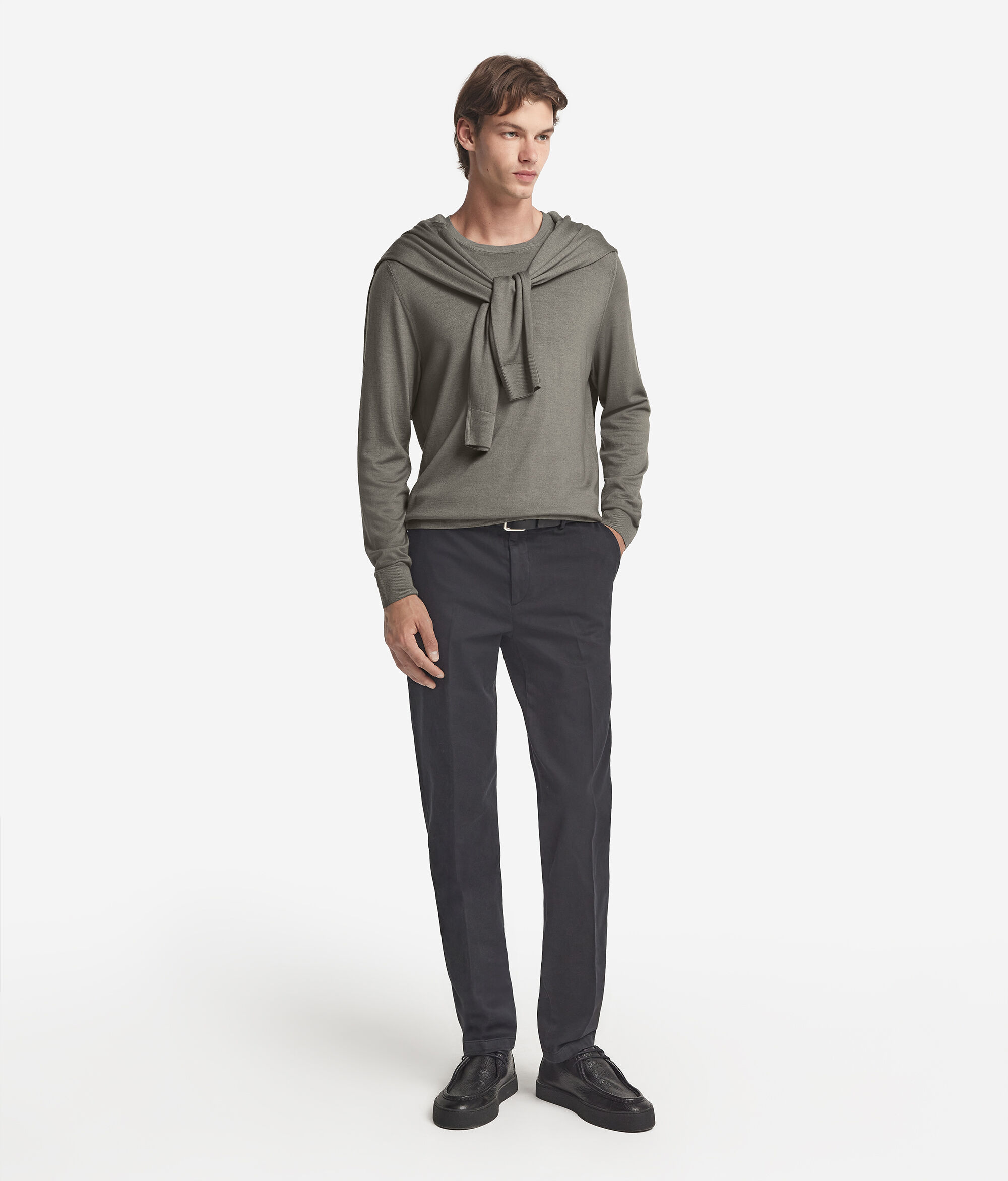 Pull homme en cachemire ultra-fin à col rond