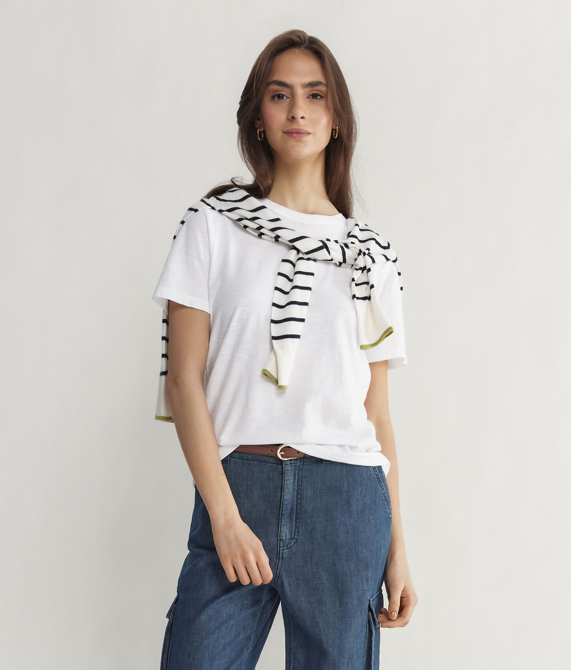 Short-Sleeved Round-Neck Cotton T-Shirt