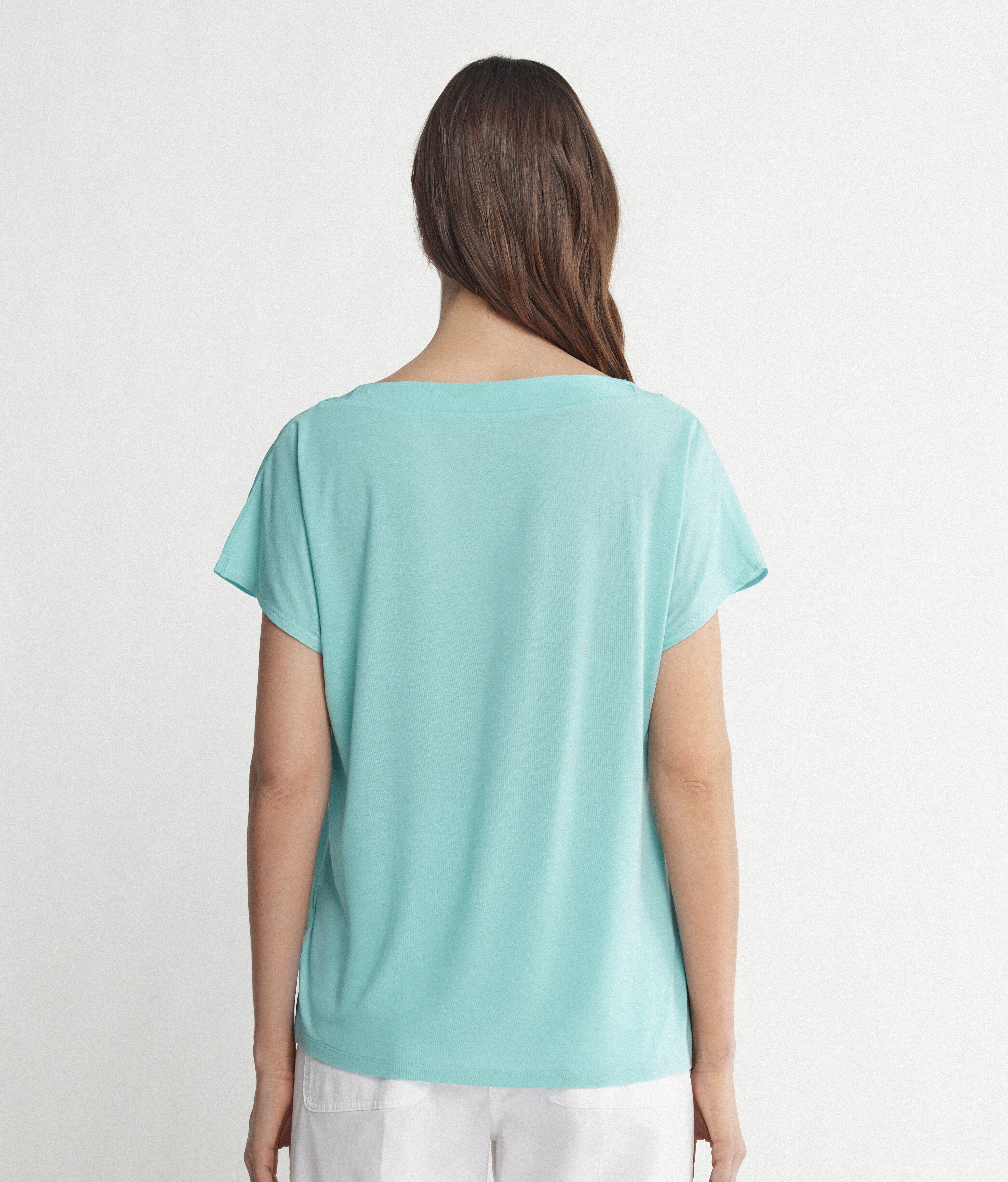 Silk V-Neck Kimono T-Shirt