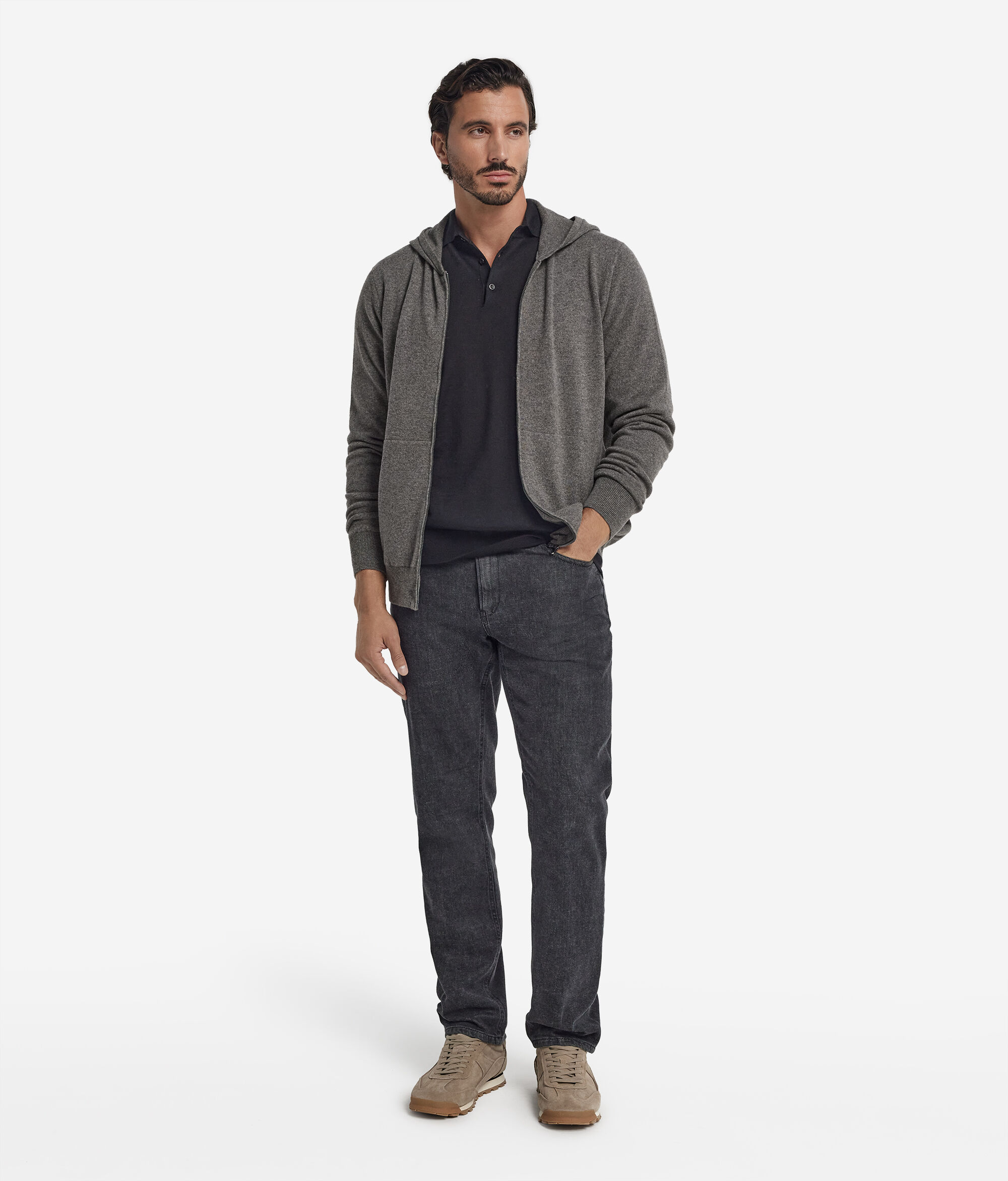 Sweatshirt Fecho Completo em Ultrasoft Cashmere