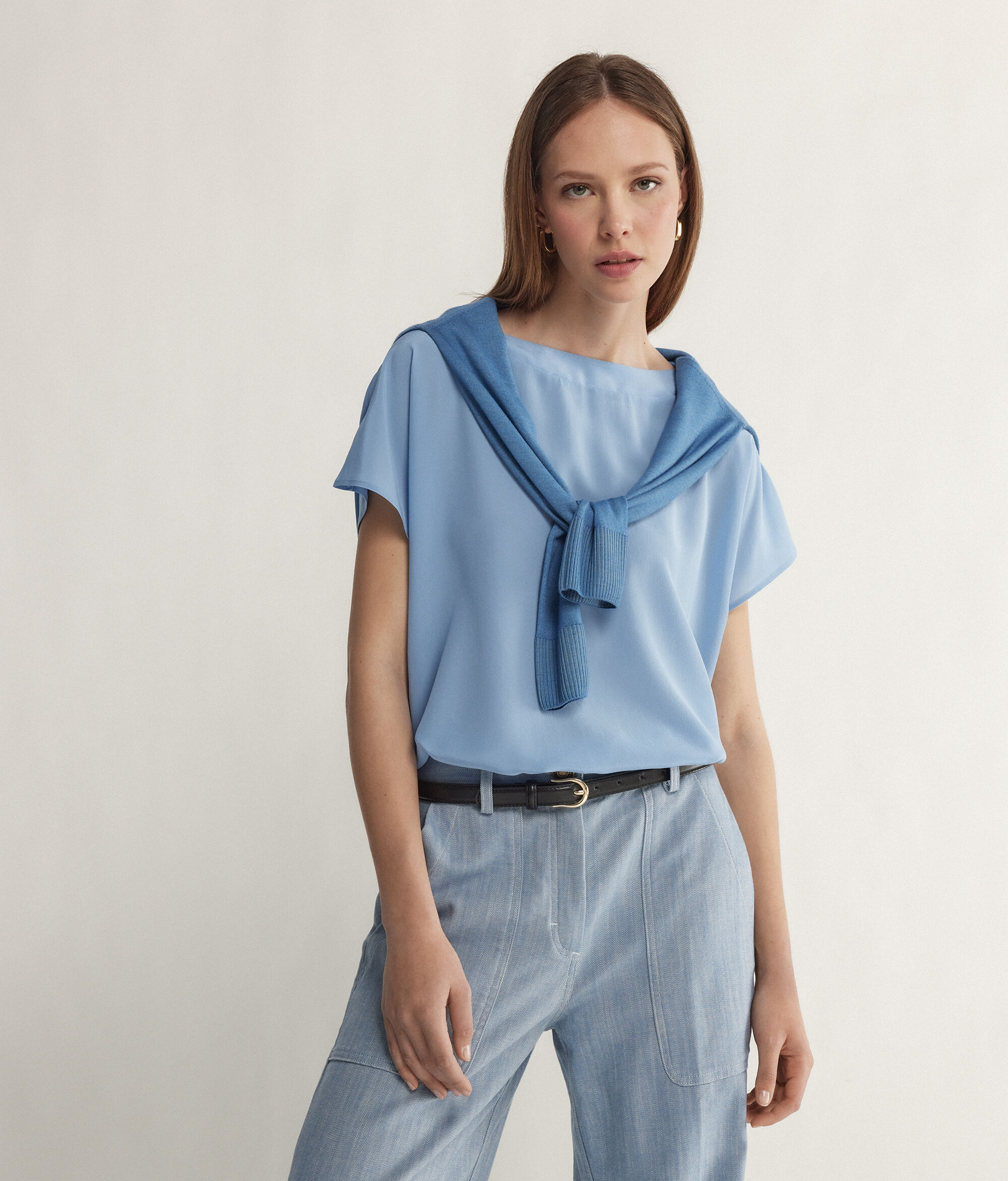 Silk and Modal Boat-Neck T-Shirt