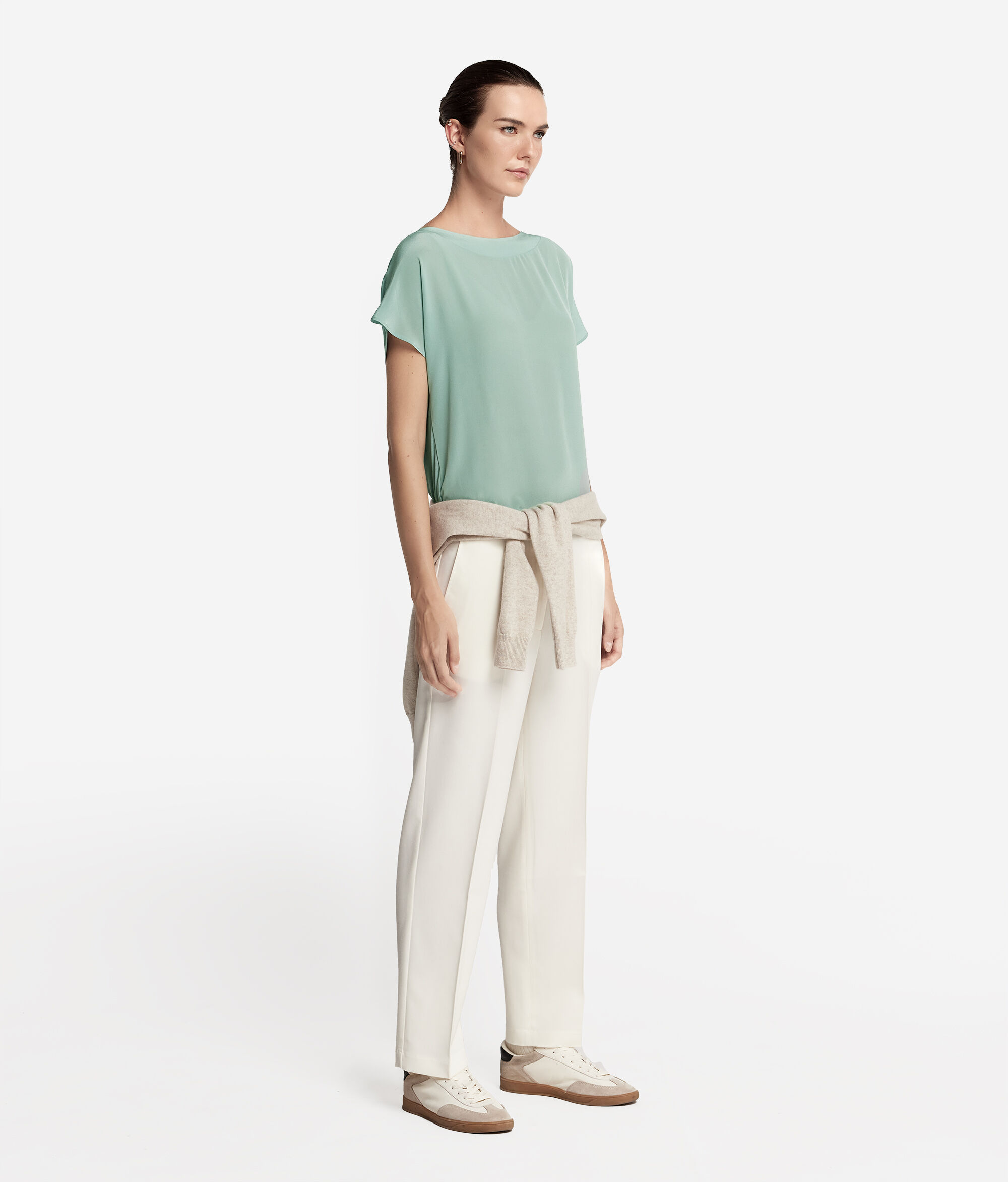 Silk and Modal Boat-Neck T-Shirt