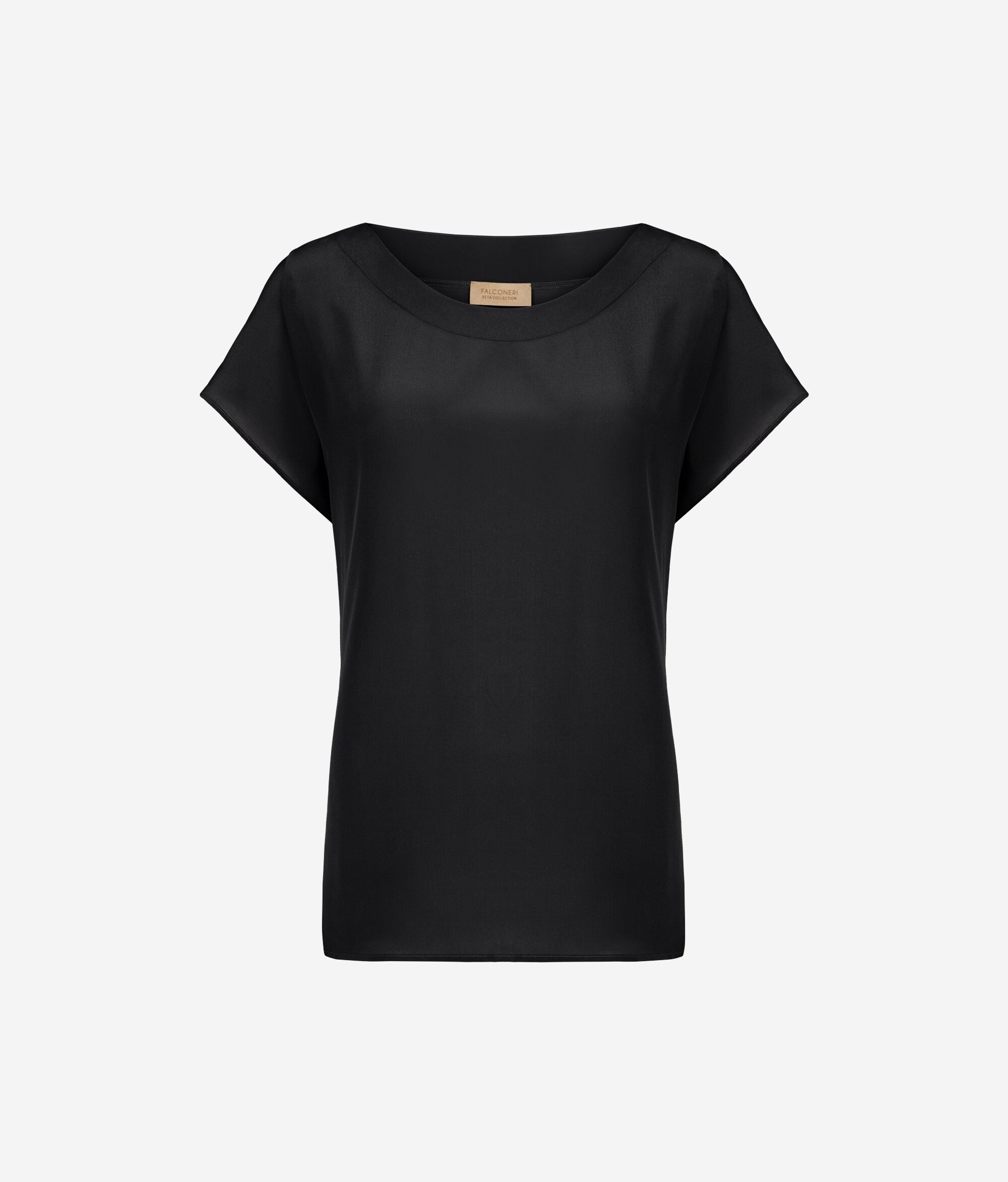 T-shirt Scollo Barchetta in Seta e Modal